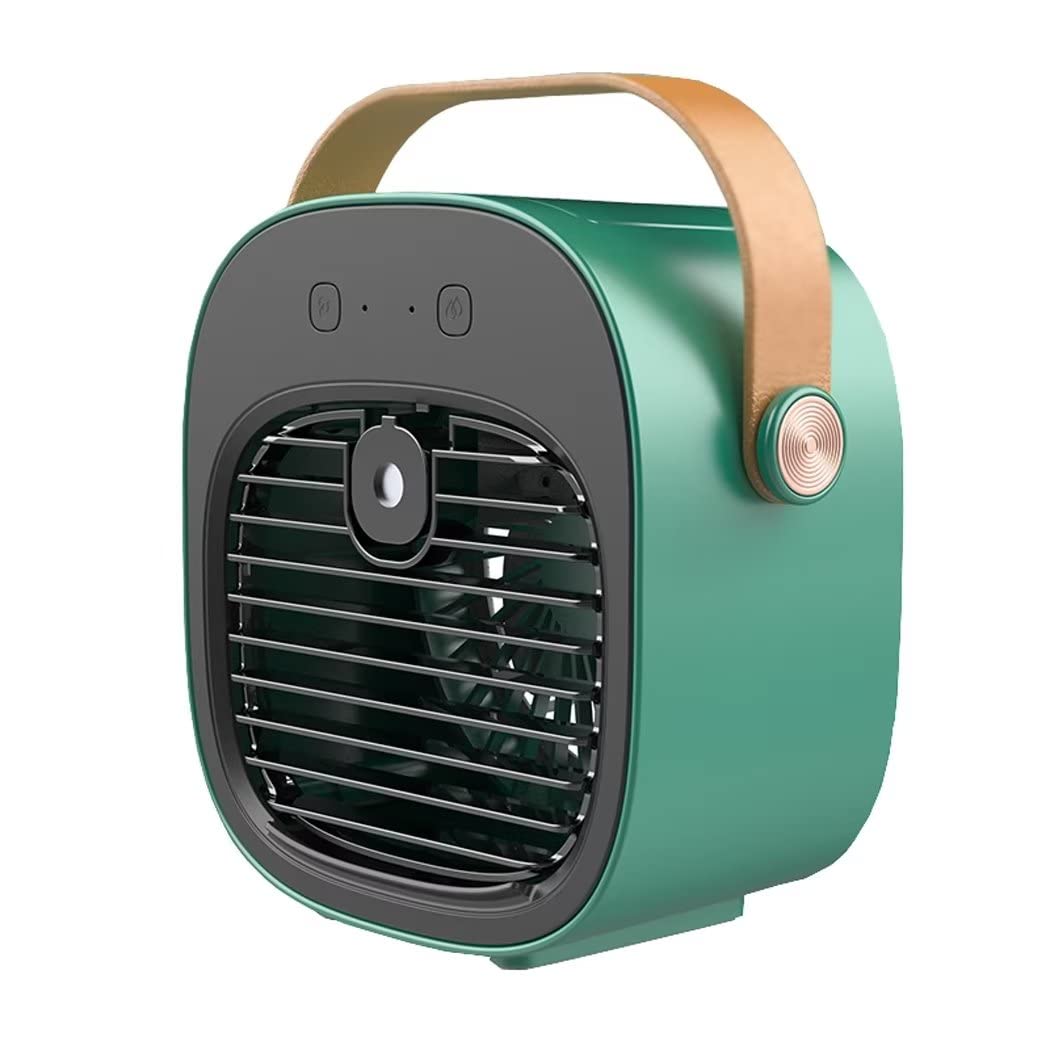 Portable Air Conditioner - 6000mAh Rechargeable USB Mini Air Cooler with 3 Speeds | Quiet Personal Cooling Fan for Bedroom, Office, Car & Travel | Indoor & Outdoor Use (Green) - Perfect for Hot Weather, Camping, and Small Spaces