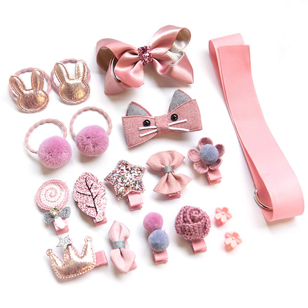 NFACE 36 Pcs Baby Girls Hair Clips Set - Colorful Hair Bows, Barrettes & Ties for Toddlers & Little Girls - Perfect for Parties, School & Daily Hair Styling