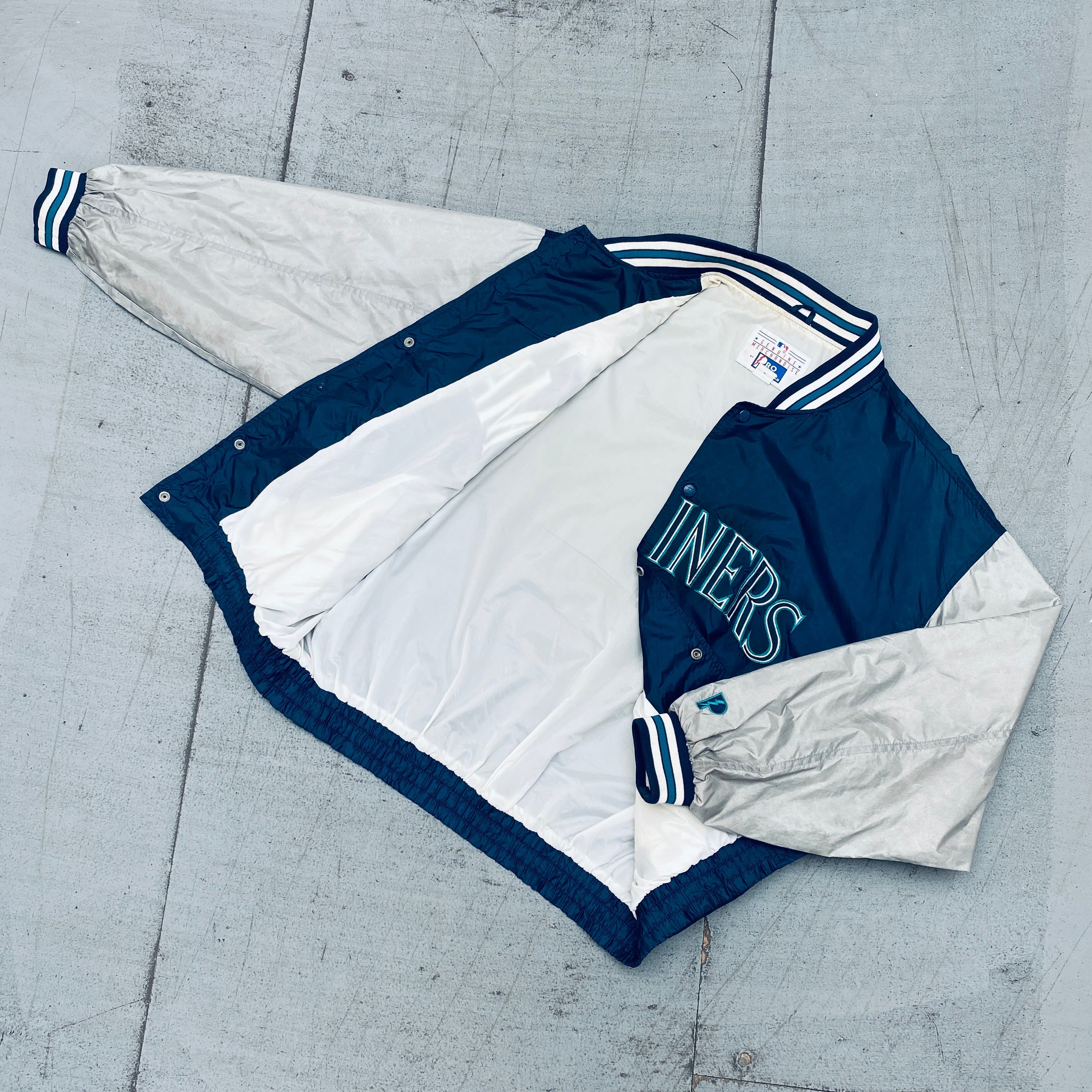 Seattle Mariners 1990s Vintage Pro Player Lightweight Dugout Bomber Jacket XXL - Perfect for Baseball Games, Retro Fashion & Sports Fan Collectibles