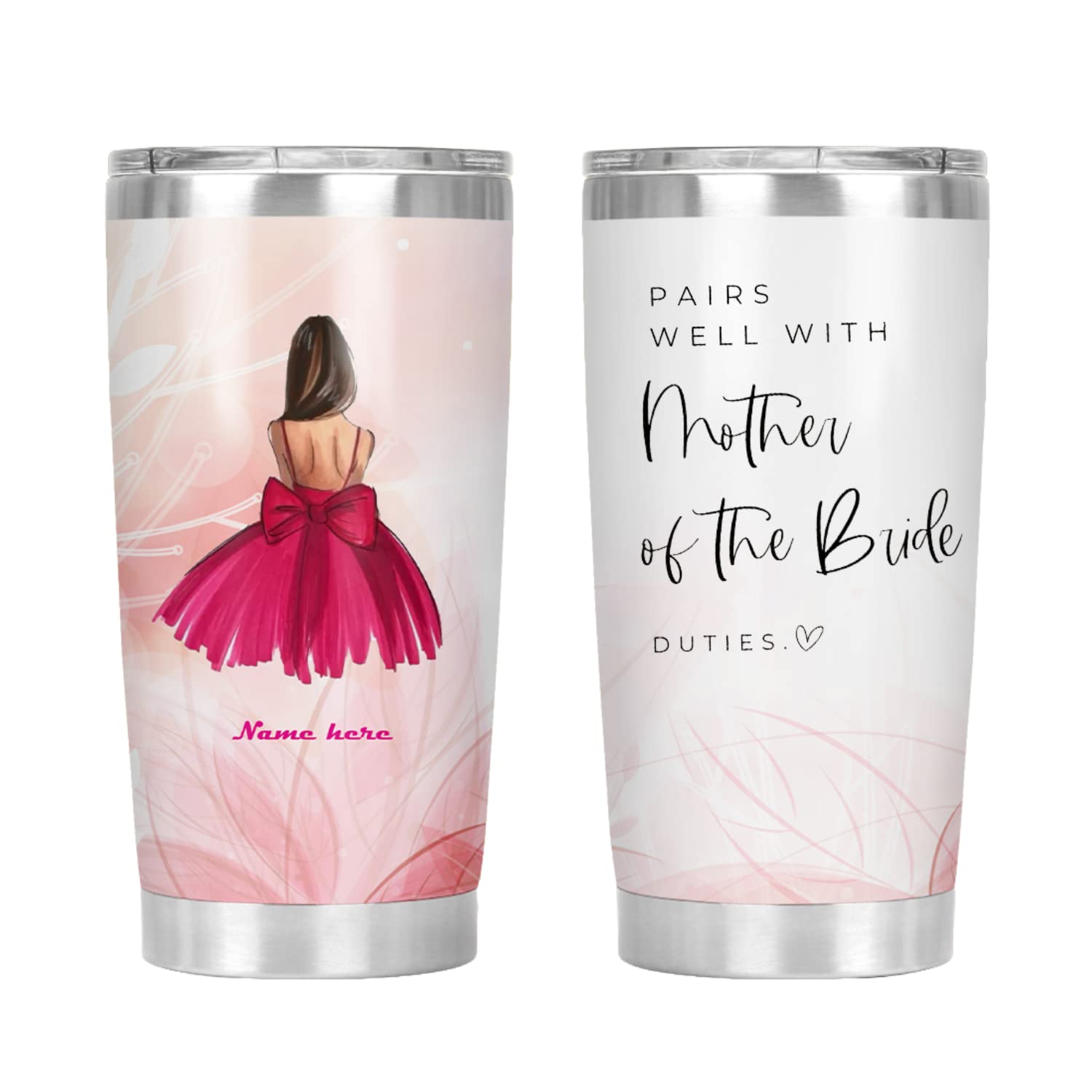 20oz Stainless Steel Tumbler - Funny Best Friend Gift for Mother of the Bride, Birthday & Mother's Day - Perfect for Weddings, Bridal Showers & Special Occasions - Multi 3 Pack