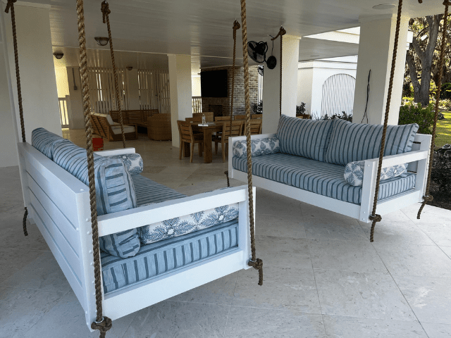 Kiawah Swing Bed - Premium Outdoor Porch Swing with Weather-Resistant Cushions - Perfect for Patio, Garden, and Backyard Relaxation