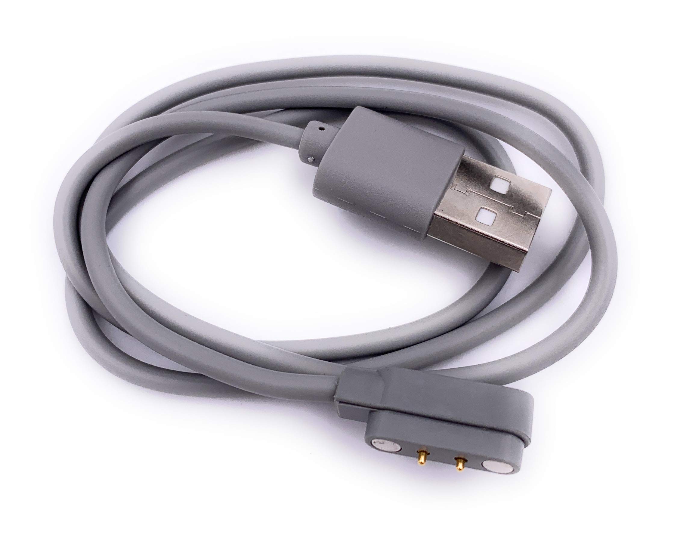 Xcivi 2FT Magnetic Induction USB Charging Cable - Replacement Cord for Portable Blender, Mini Smoothie Blender, USB Juicer Mixer & Vegetable Washer (Grey) | Perfect for Home, Office & Travel Use