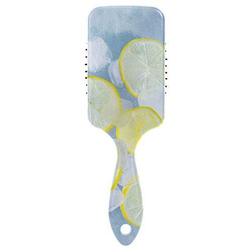 Vipsk Air Cushion Hair Brush - Plastic Colorful Lemon Slices & Cubes Design - Anti Static Detangling Brush for Dry & Wet Hair - Perfect for Thick, Curly & Straight Hair - Ideal for Home, Travel & Salon Use