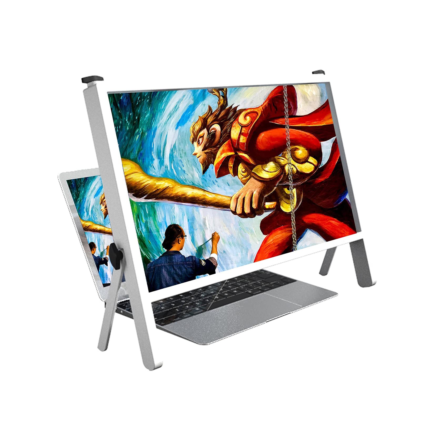 3X Reading Magnifier Stand for Laptop & Mobile Screens (14-20 Inch) - Portable Desktop Screen Amplifier for Phones, Tablets & Computers | Perfect for Reading, Crafts & Office Work