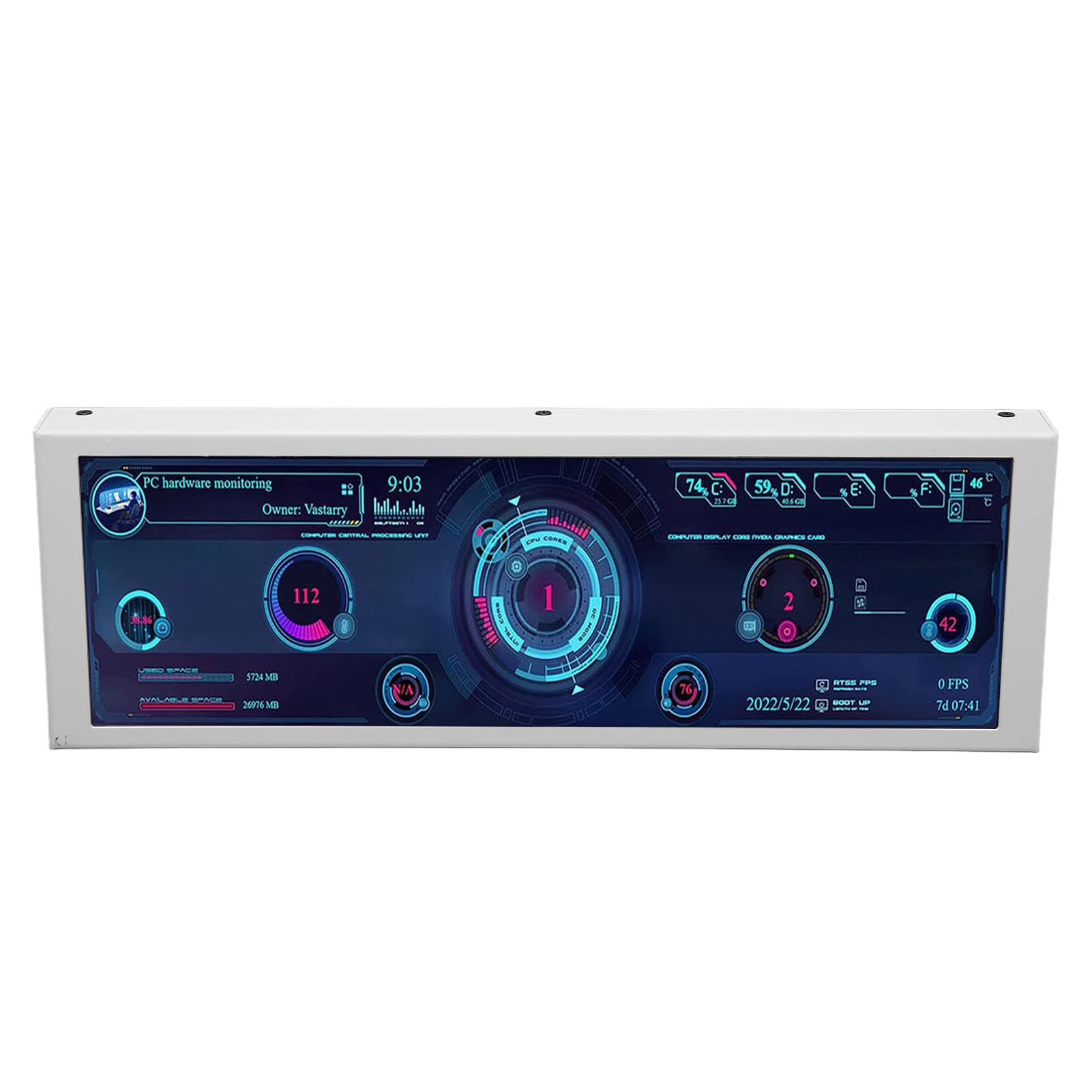 7.9 Inch IPS Display with CPU GPU RAM Temperature Monitor - Multi-Function Theme Editor & Stepless Brightness Adjustment for Raspberry Pi & Windows Systems - Perfect for DIY Projects, Home Automation & Gaming Setups
