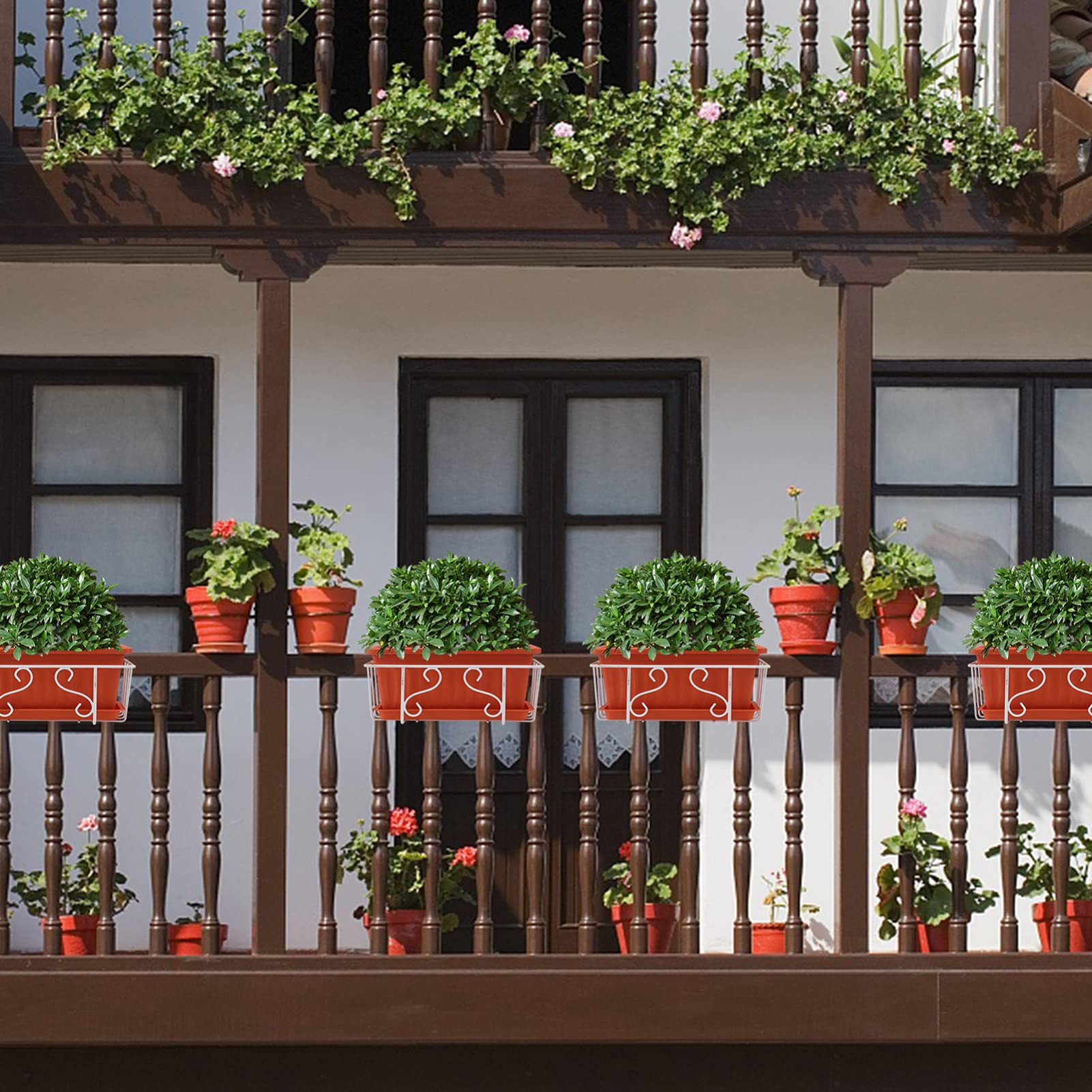 Hemoton 1 Set Plastic Hanging Flower Pot for Vegetables & Plants - Multi-Functional Balcony Railing Planter, Gardening Supplies for Indoor & Outdoor Use - Perfect for Small Space Gardening, Vertical Gardens & Urban Balconies