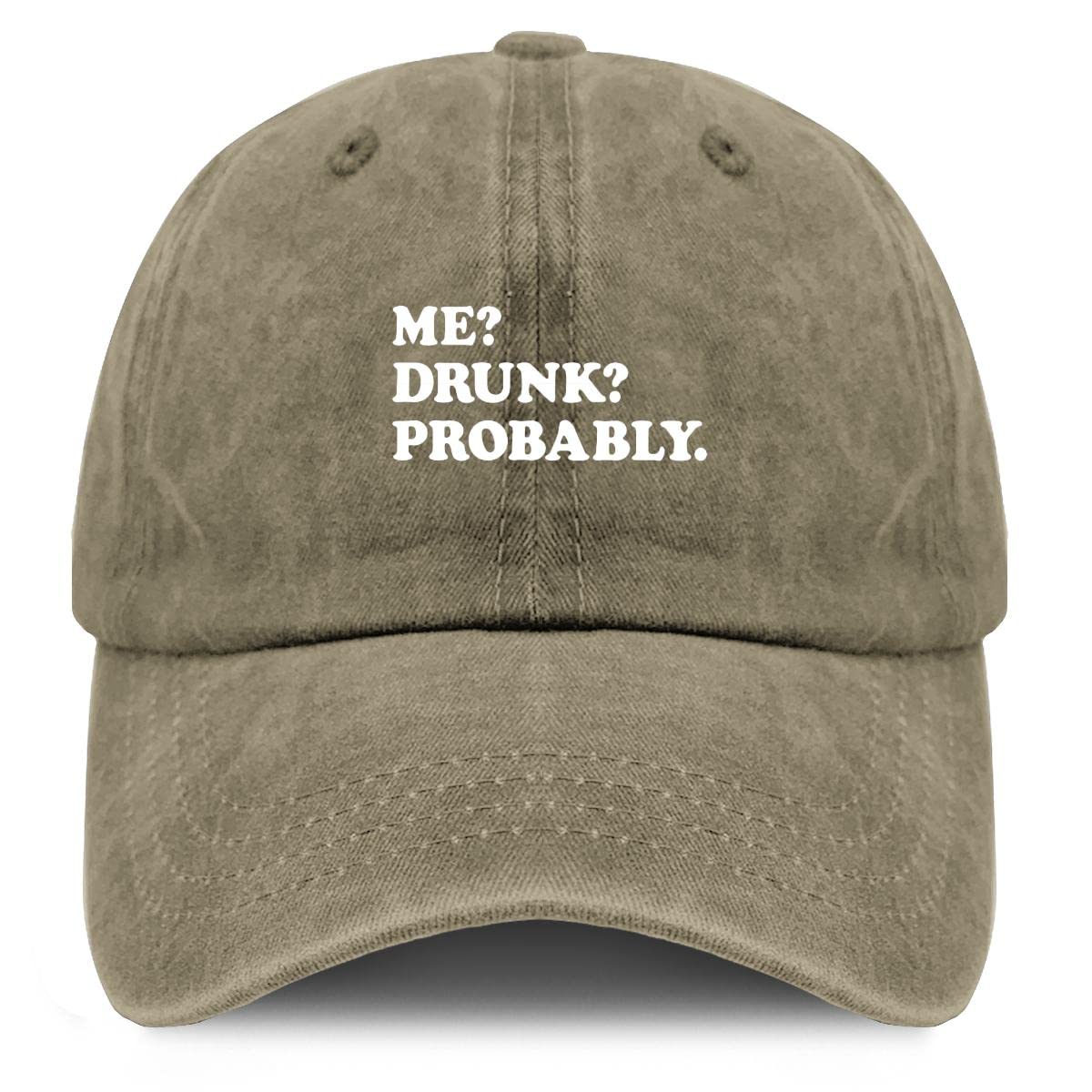 Funny Baseball Hats for Men - Cotton Flex Fit Adjustable Cap with 'Me Drunk Probably' Print - Perfect for Travel, Sports, and Casual Wear
