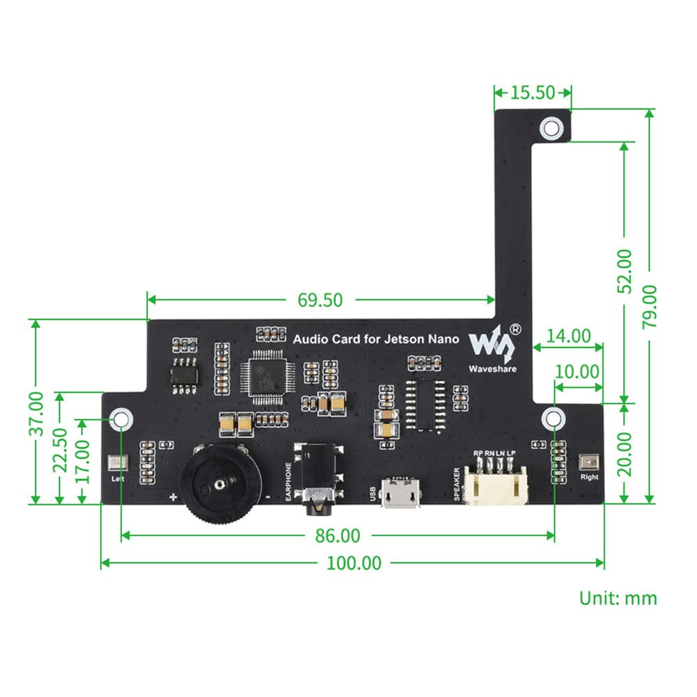 NATEFEMIN P&P 3.5mm Audio Sound Card HAT Speaker Kit for NVIDIA Jetson Nano Developer Kit - High-Quality Audio Expansion Board for DIY Projects, Robotics, and AI Development (Perfect for Raspberry Pi Compatible Projects)
