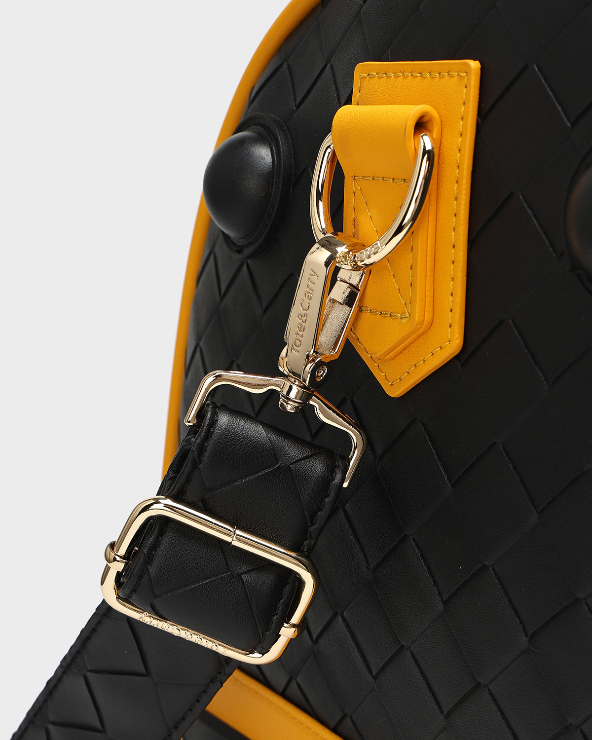 Bodega Rolling Duffle Bag - Black & Mustard Color Travel Luggage for Gym, Weekend Trips & Business Travel