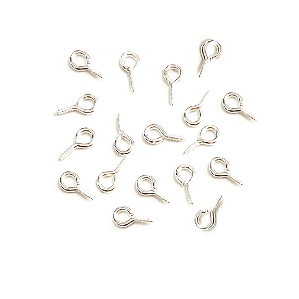 300 Pcs Silver Small Screw Eye Pins, 6.5 x 13mm Eye Hook Pins for Jewelry Making, DIY Crafts, Beading & Scrapbooking - Perfect for Earrings, Necklaces & Home Decor Projects