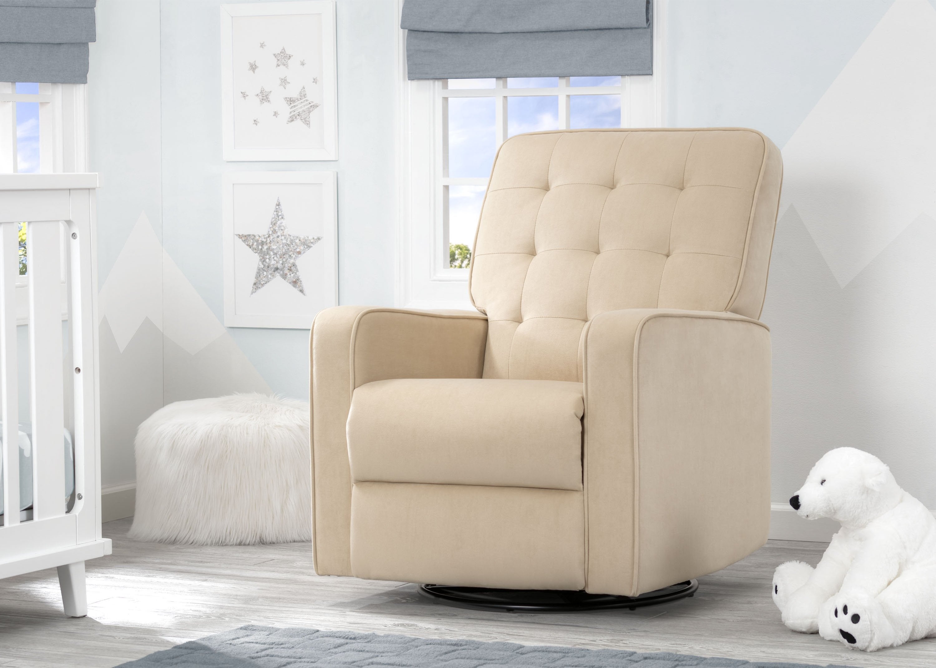Premium Graham Nursery Glider Swivel Recliner Chair with LiveSmart Fabric by Culp - Perfect for Baby Nurseries, Breastfeeding & Relaxing in Nursery Rooms