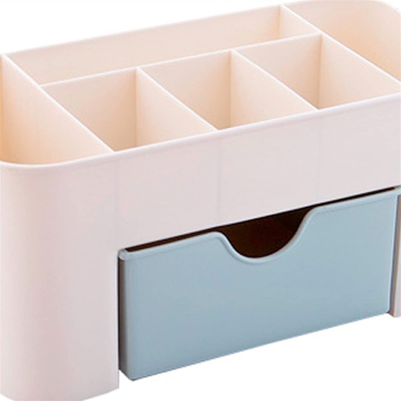 Pink Plastic Makeup Organizer Box - Cosmetic Storage Case for Desk & Drawer | Multifunctional Beauty Accessory Organizer | Durable & Stylish | Perfect for Vanity, Office, and Travel Use