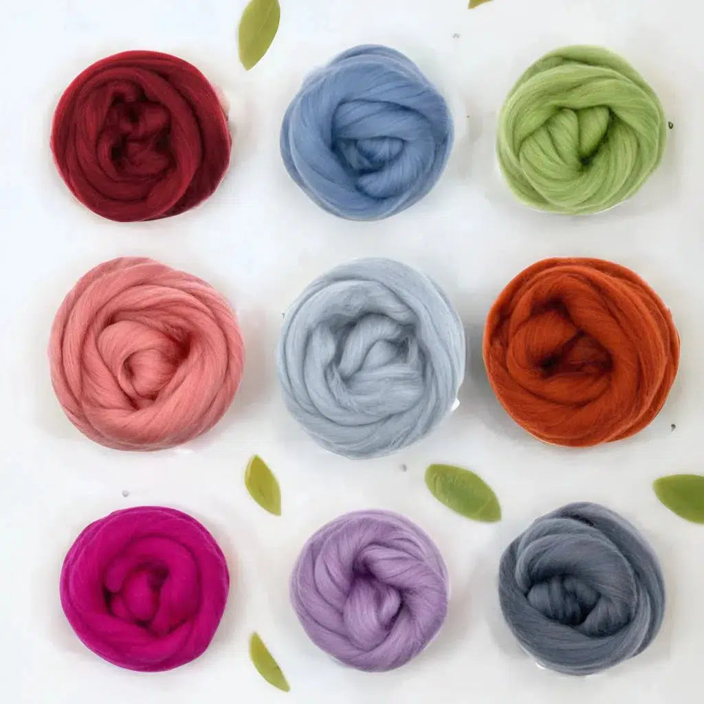 Premium Dyed Corriedale Wool Combed Top - 8oz (227g) Bundle for Spinning, Felting & Fiber Arts | Handcrafted Yarn Making Supplies