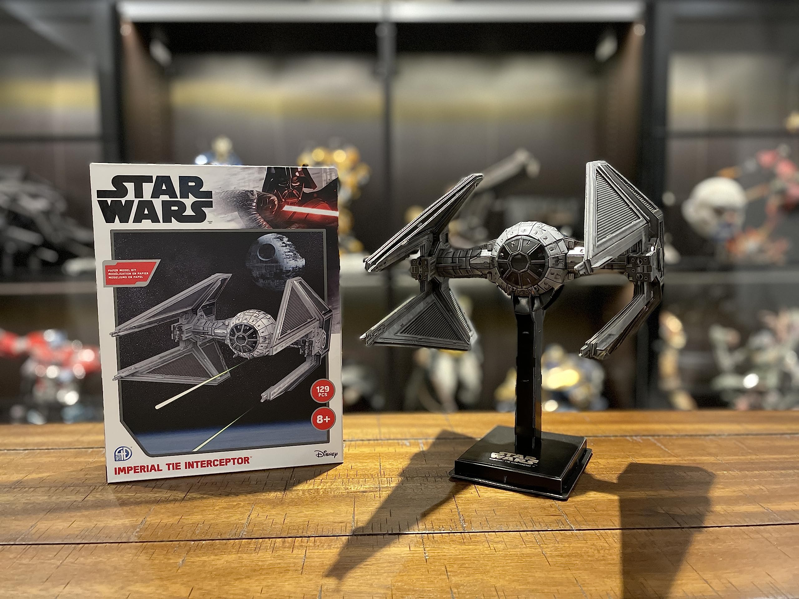 Star Wars TIE Interceptor Model Kit - Grey | University Games | DIY Sci-Fi Model for Collectors