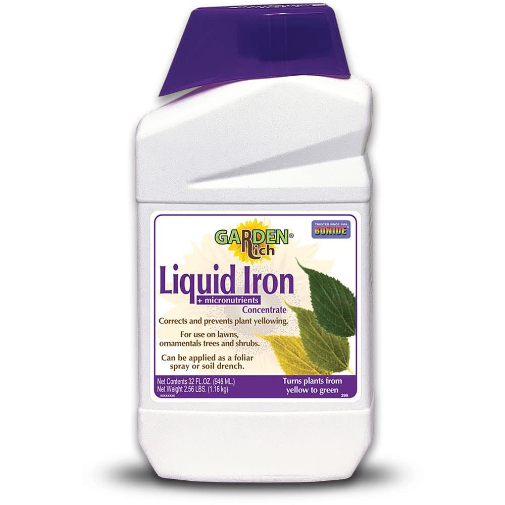 Bonide Garden Rich Liquid Iron + Micronutrients Concentrate - 32 oz Outdoor Plant Supplement for Greener Lawn & Garden | Perfect for Lawns, Shrubs, Trees & Flower Beds