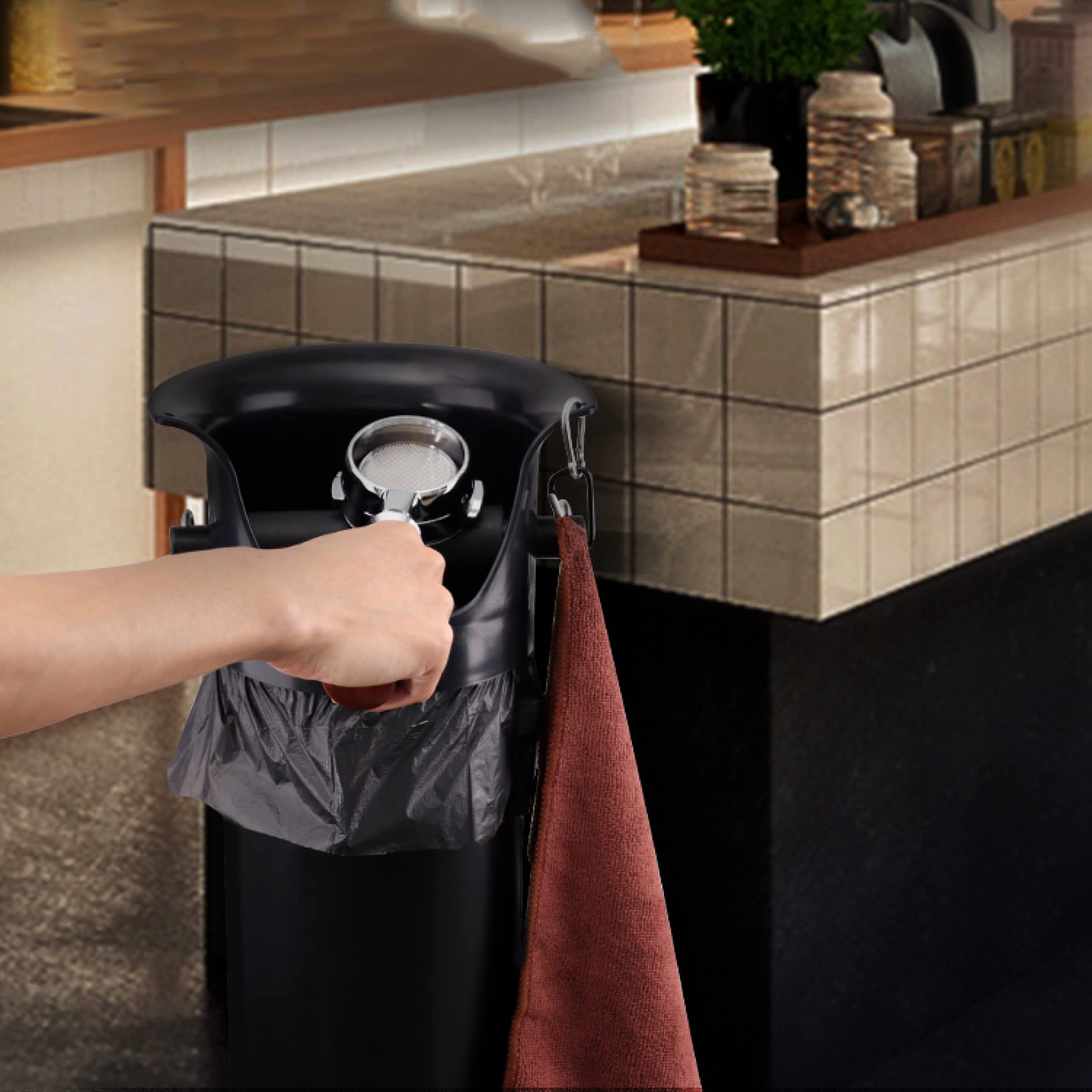 Stainless Steel Espresso Knock Box - Non-Slip Coffee Grounds Container with Removable Knock Bar - Perfect for Kitchen, Office & Barista Station - Durable Coffee Waste Bin for Easy Espresso Puck Disposal