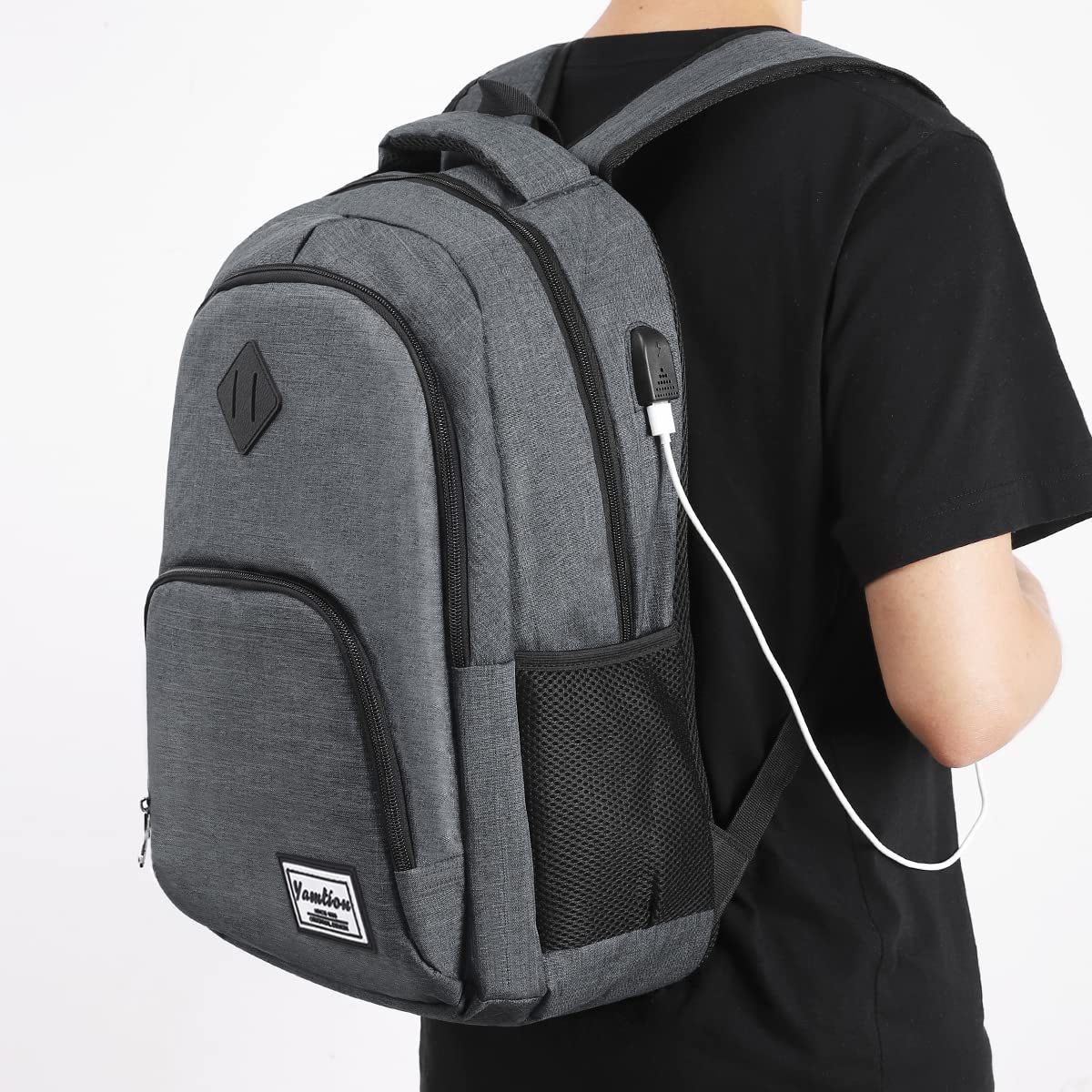 15.6 Inch Laptop Backpack with USB Charging Port - Waterproof Travel Backpack for Men & Women, Durable School Bookbag for College Students & Professionals - Perfect for Business, Work, Commuting & Daily Use