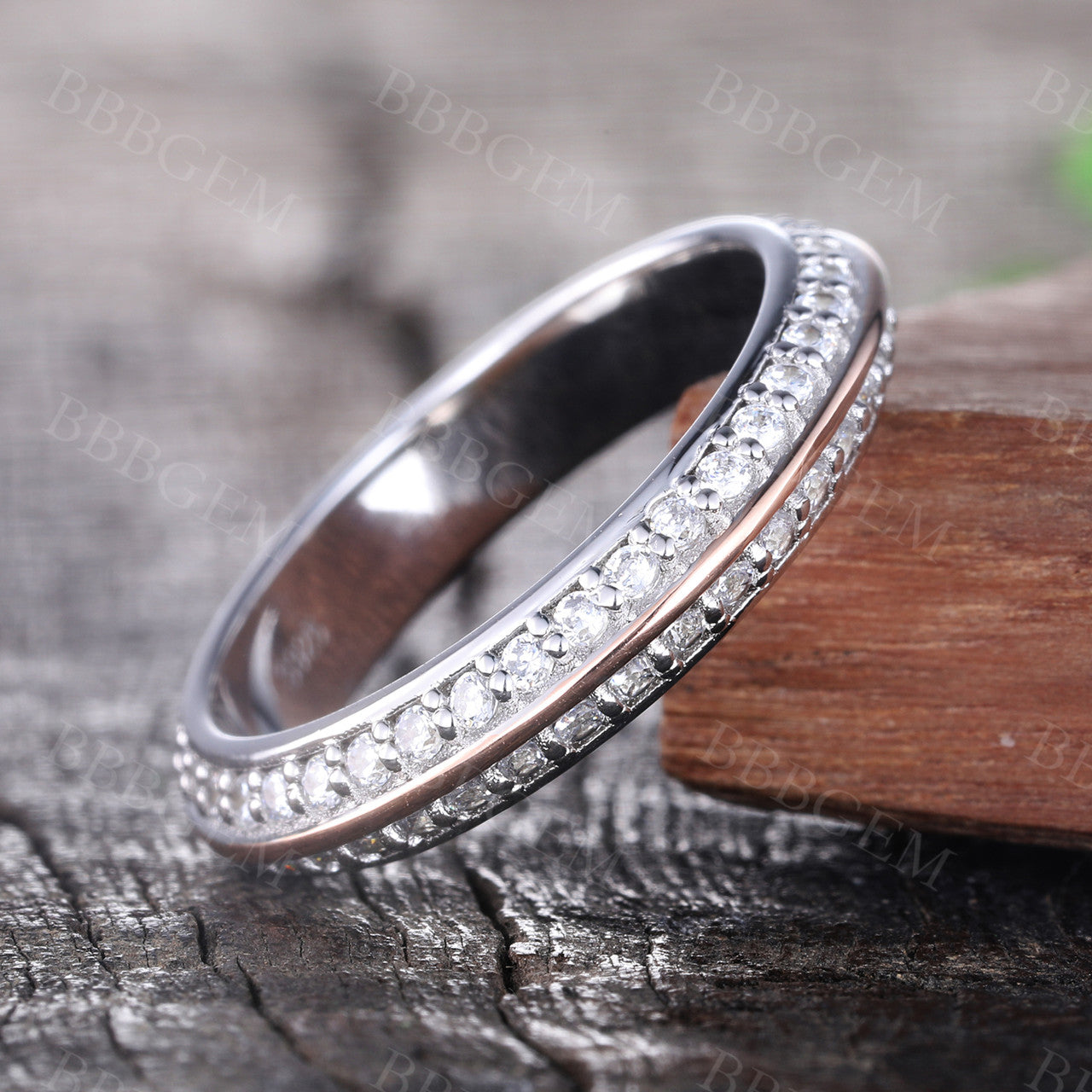 Moissanite Wedding Band - Full Eternity Ring for Women, Stackable Bridal Ring Set, Durable 925 Sterling Silver, Perfect for Engagement, Anniversary & Everyday Wear