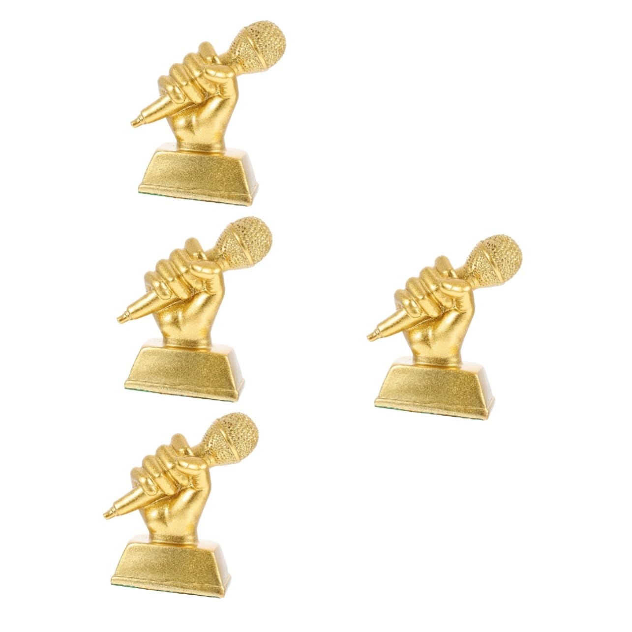 Milisten 4-Piece Retro Microphone Trophy Set - Singing Competition Awards, Home Decor, Bedroom Ornaments, Unique DJ Gifts for Adults - Perfect for Karaoke Nights, Music Themed Parties & Vintage Style Room Decoration
