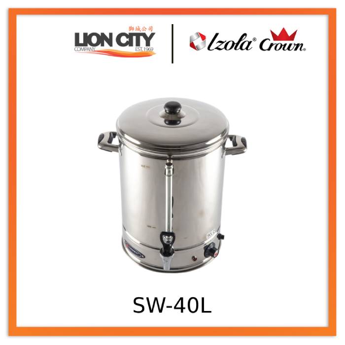 Crown SW 40L 40 Liter Stainless Steel Commercial Water Boiler - Perfect for Restaurants, Cafes, and Large Events