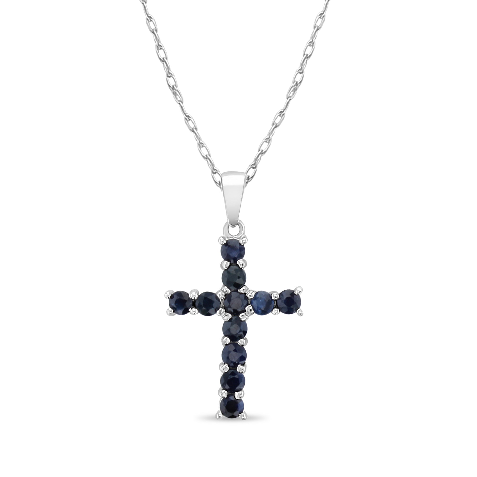 Elegant Sapphire White Gold Cross Necklace for Women - Perfect for Gifts, Weddings & Everyday Wear