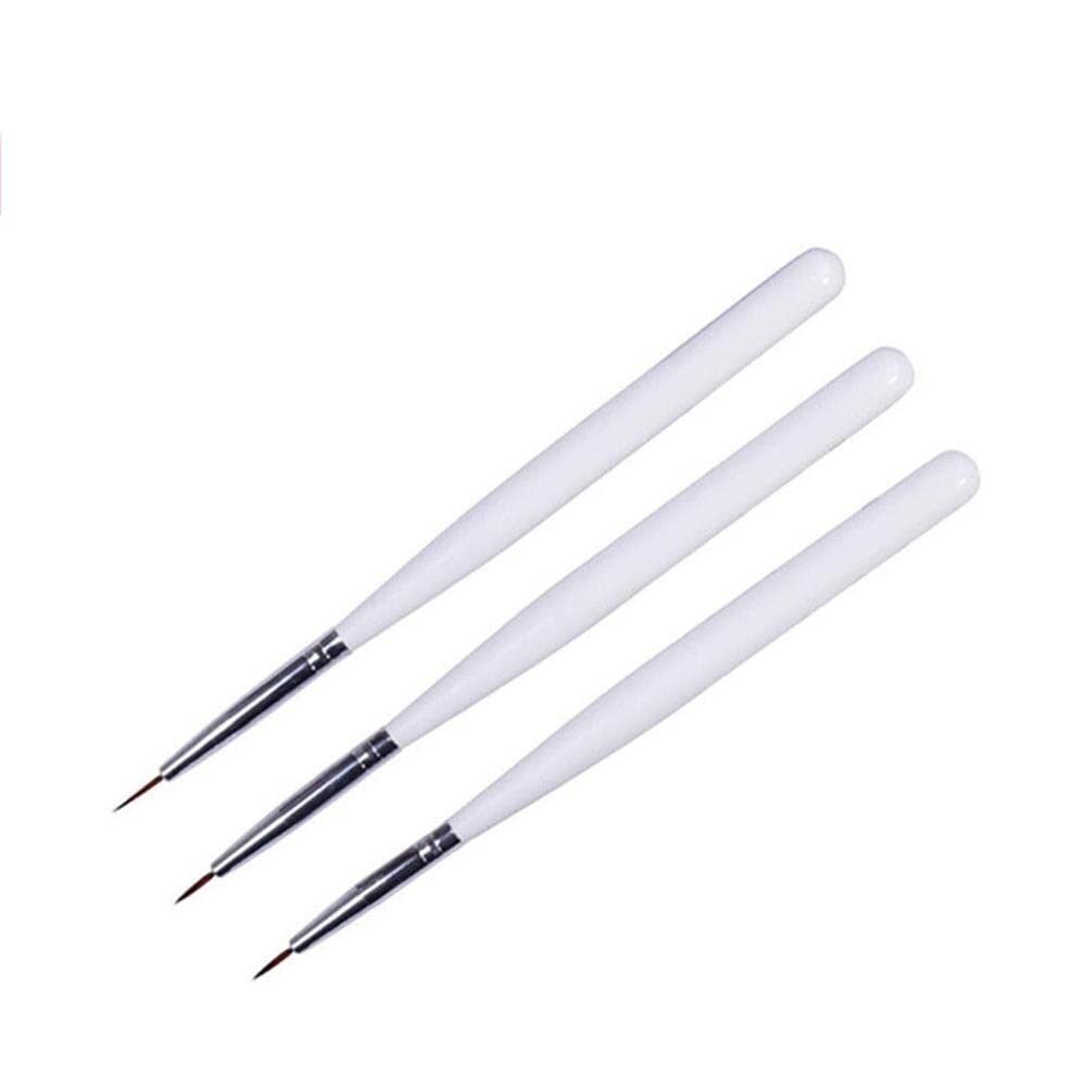 3Pcs Makeup Brush Set - Portable Nail Art Liner, Painting & Drawing Pen Brush Kit with Short Strokes Striping Brushes (YC163) | Perfect for Professional Nail Art, DIY Manicures & Detailed Makeup Application