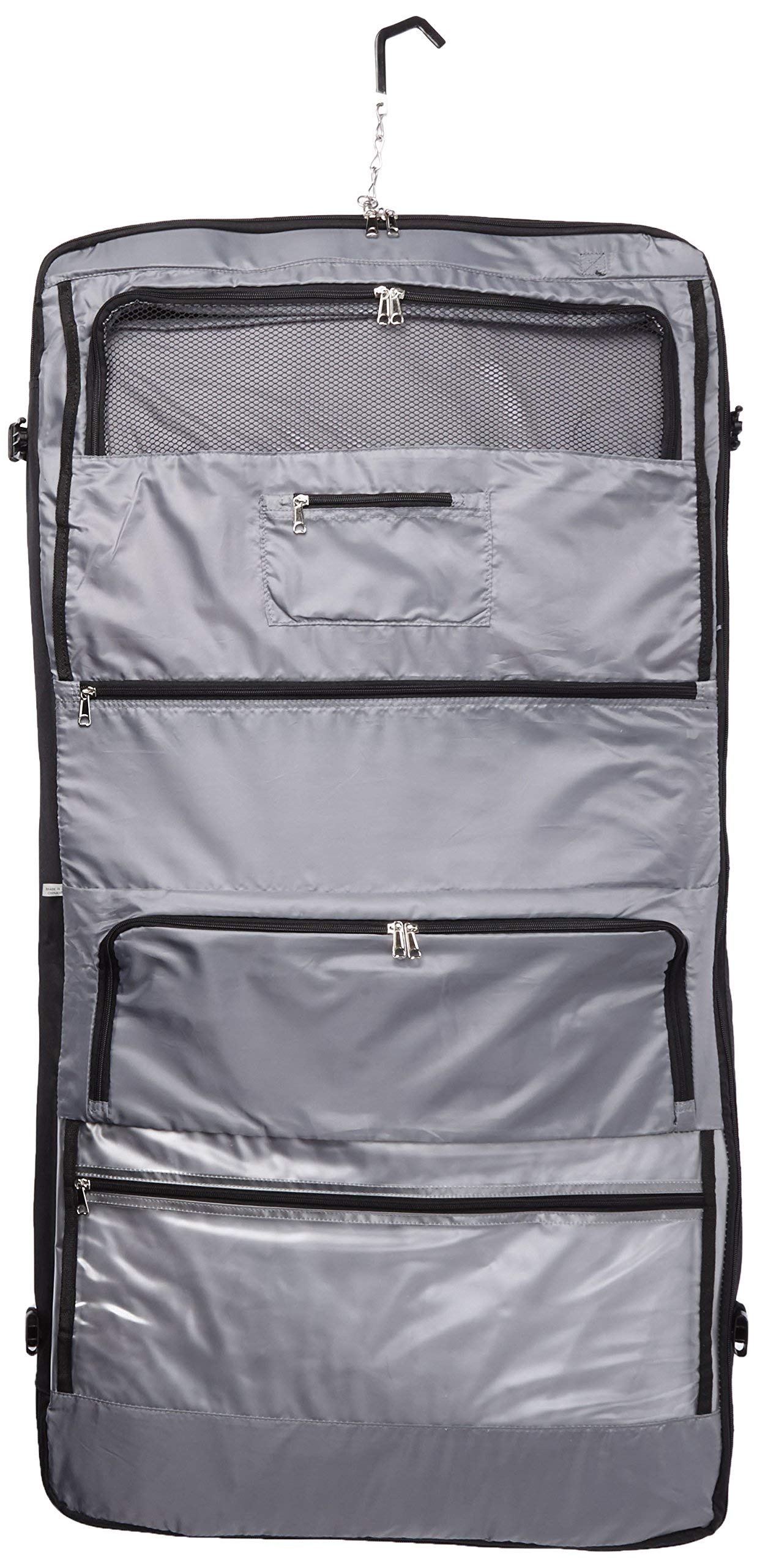 DELSEY Paris Deluxe 45 Inch Hanging Travel Garment Bag for Suits & Dresses - Black - Perfect for Business Trips, Weddings & Formal Events