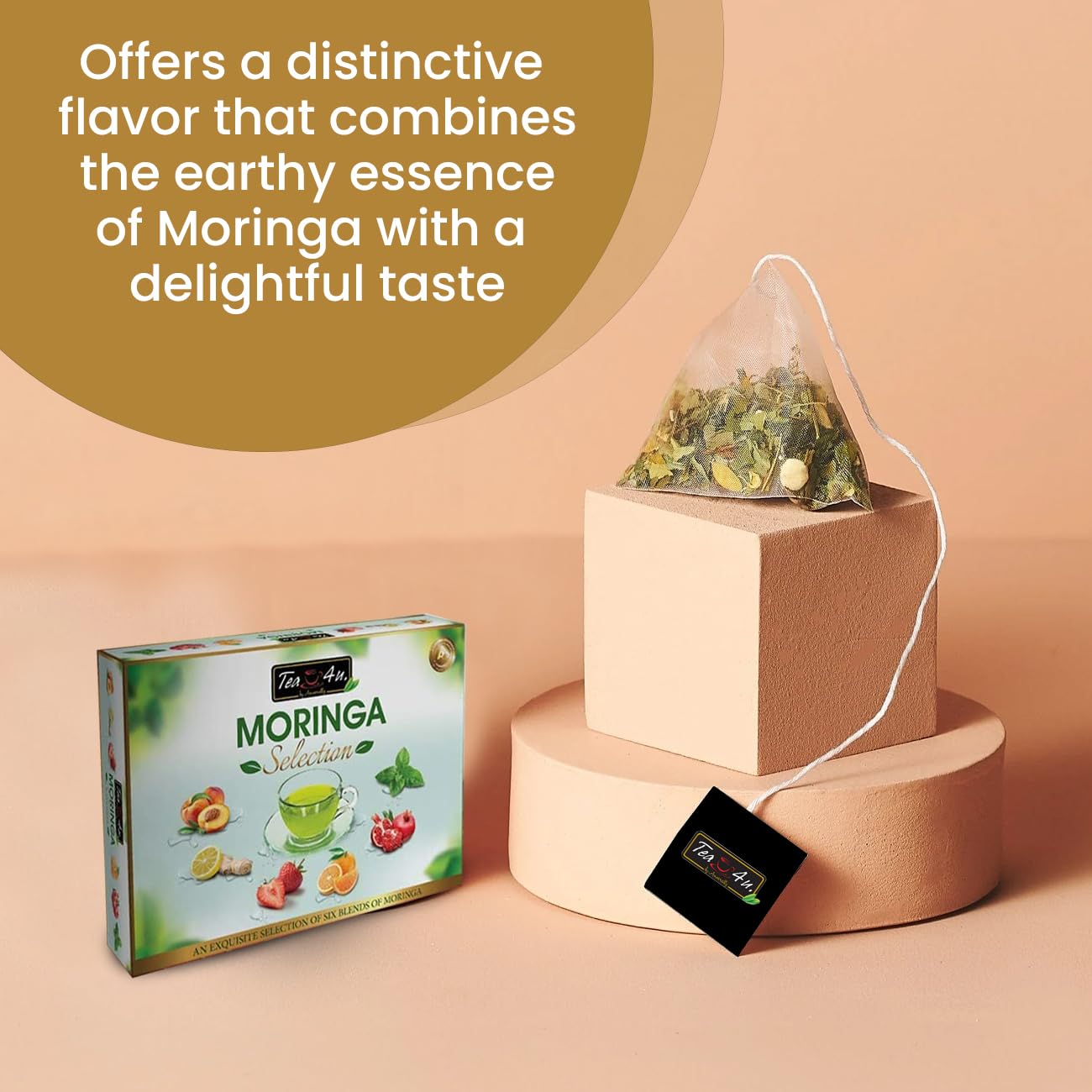 Organic Moringa Oleifera Energy Tea Bags - 25 Count, Natural Flavorful Blended Herbal Tea with Freshness & Distinct Taste | Boost Energy, Focus & Wellness | Perfect for Morning, Afternoon & Office Use