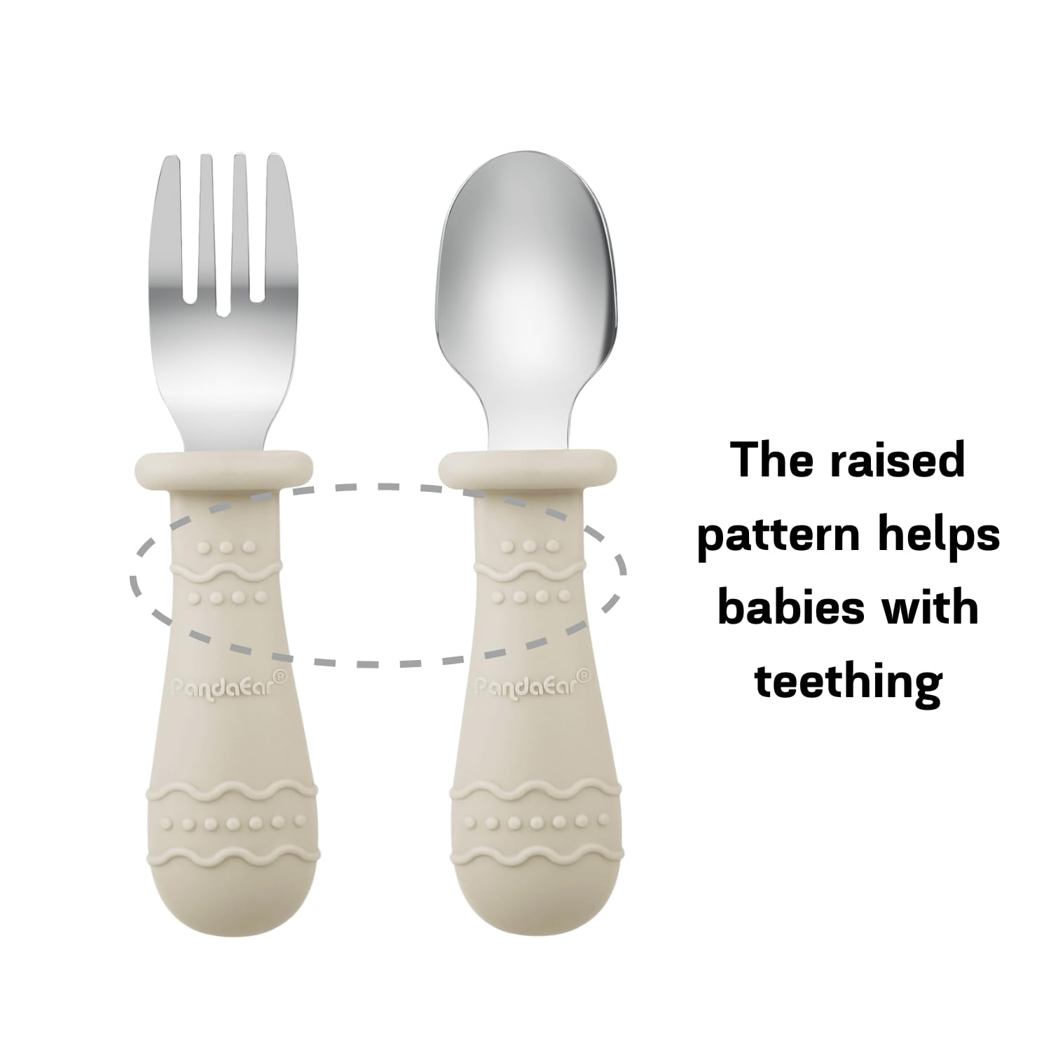 PandaEar 6-Piece Toddler Feeding Set - 2 Suction Silicone Plates & 4 Stainless Steel Baby Spoons & Forks | BPA-Free Baby Dinnerware for Travel, Daycare & Home Use | Dishwasher Safe Toddler Utensils