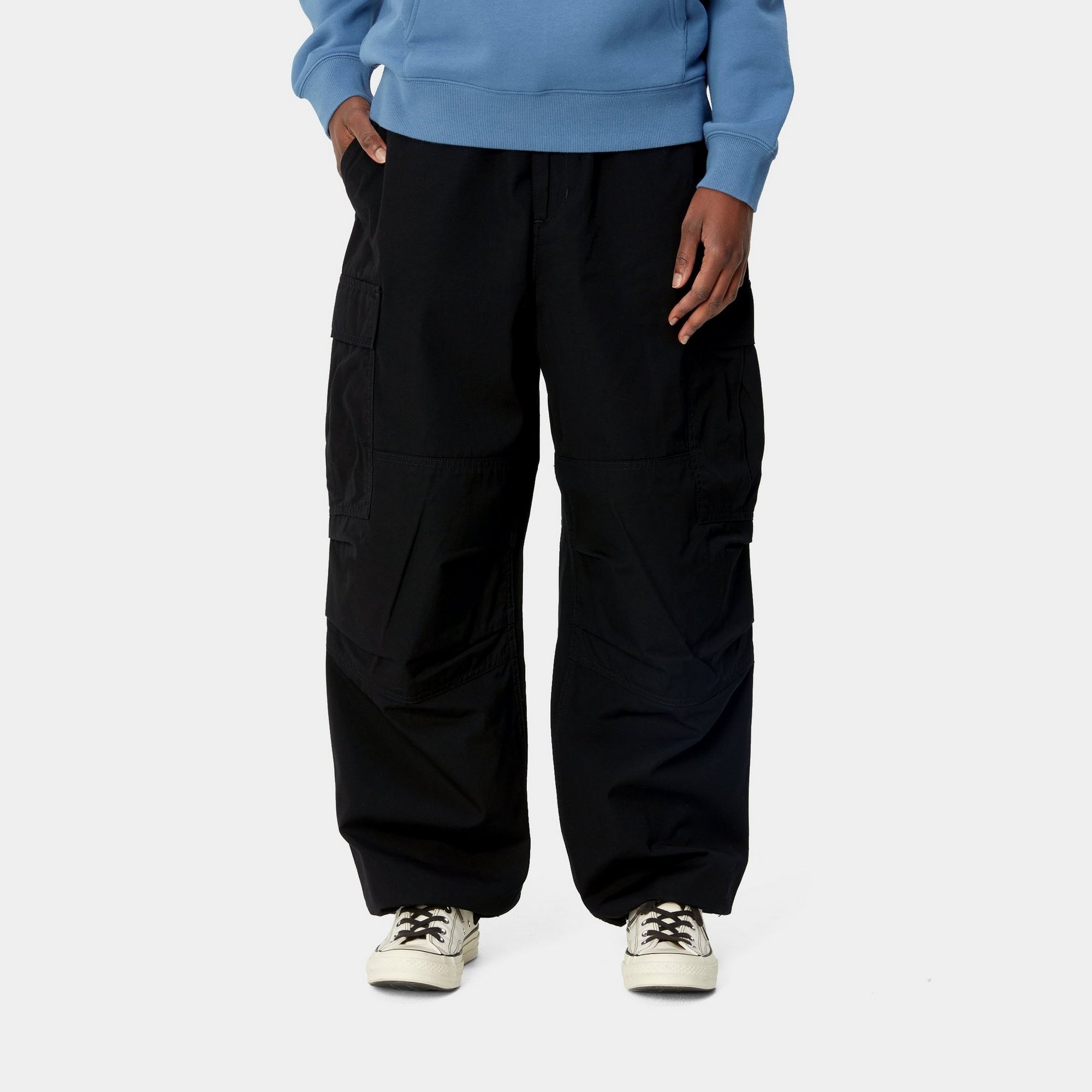 Women's Cargo Pants with Jet Black Finish - Stylish & Functional Workwear for Outdoor, Hiking & Casual Wear