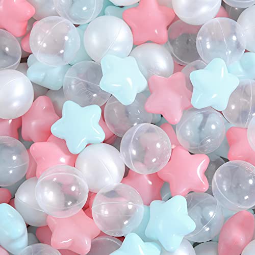 Pink&Green Star+ Pearl White&Transparent Balls