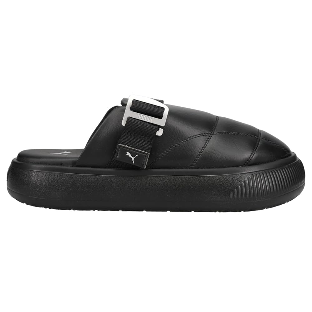 PUMA Women's Suede Mayu Logo Platform Mules Sneakers - Black Size 6 M - Comfortable Casual Shoes for Walking, Work & Everyday Wear