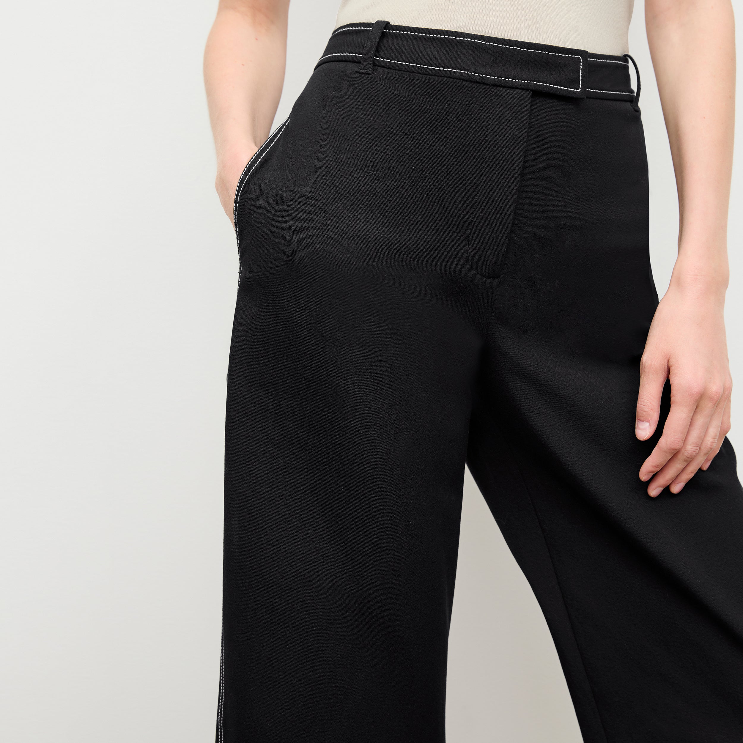 Abby Jean Contrast Stitch Eco-Friendly Denim Jeans - Black | Sustainable Fashion for Casual Wear & Everyday Outfits