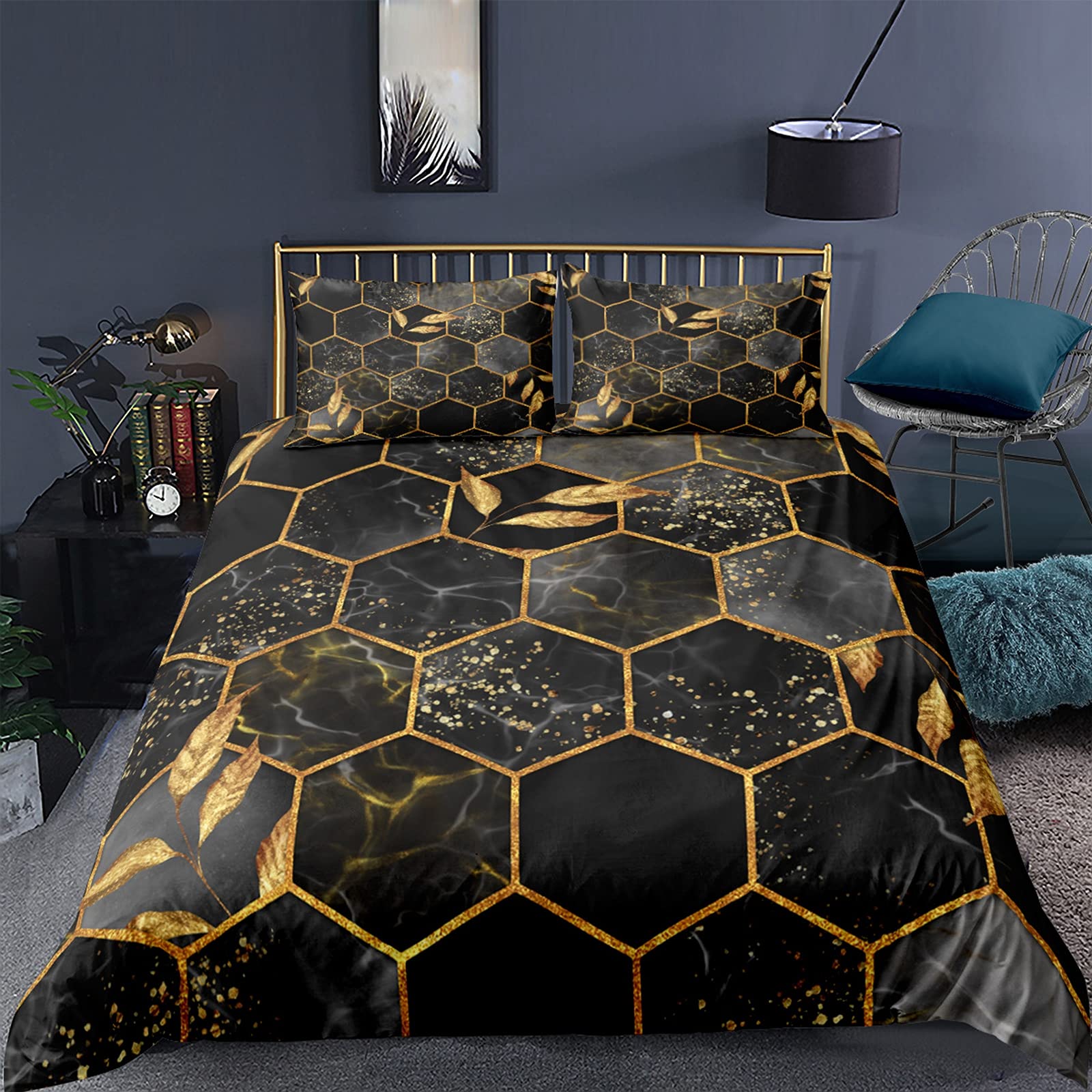 Modern Geometric Diamond Duvet Cover Set - King Size 90