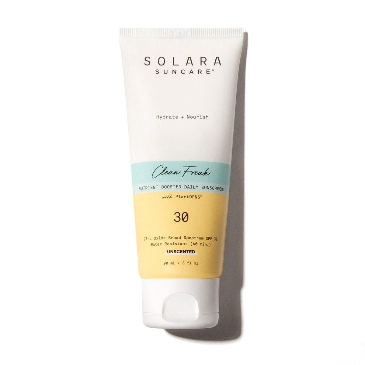 Clean Freak Nutrient Boosted Daily Unscented Sunscreen SPF 50 - Oil-Free Face & Body Sun Protection for Sensitive Skin - Perfect for Beach, Outdoor Activities & Daily Use