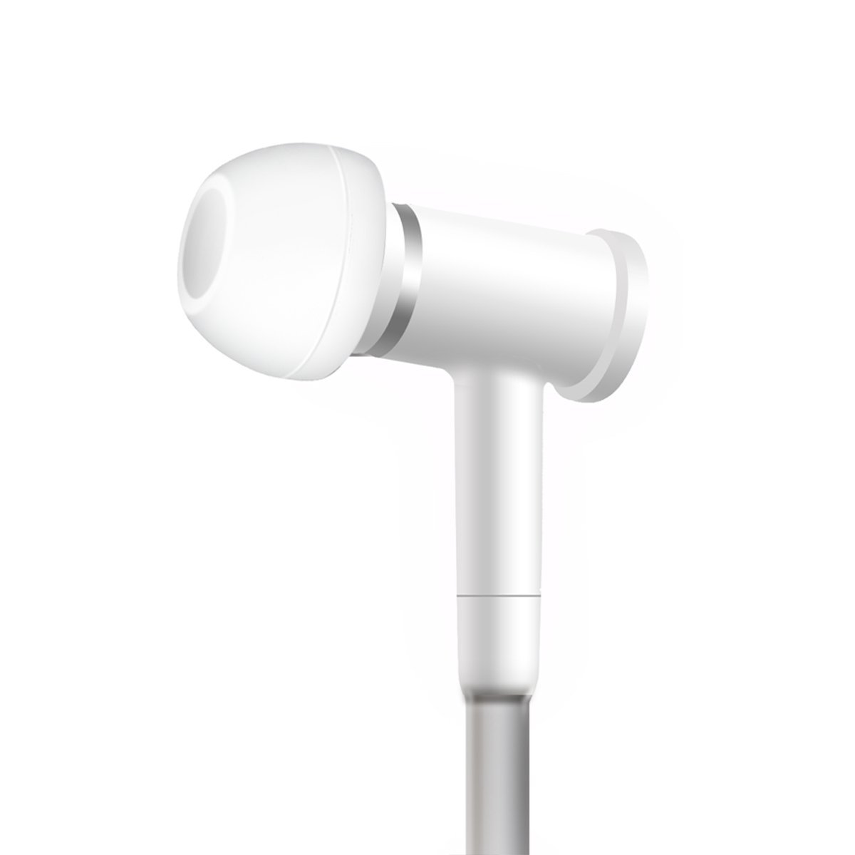 Aircom A1 Airtube Stereo Anti-Radiation Wired Headphones with Mic for iPhone 7 Plus - Noise Isolating Earbuds with True Live Sound (White, 256GB) - US Patent #6453044 | Perfect for Commuting, Gaming & Office Use