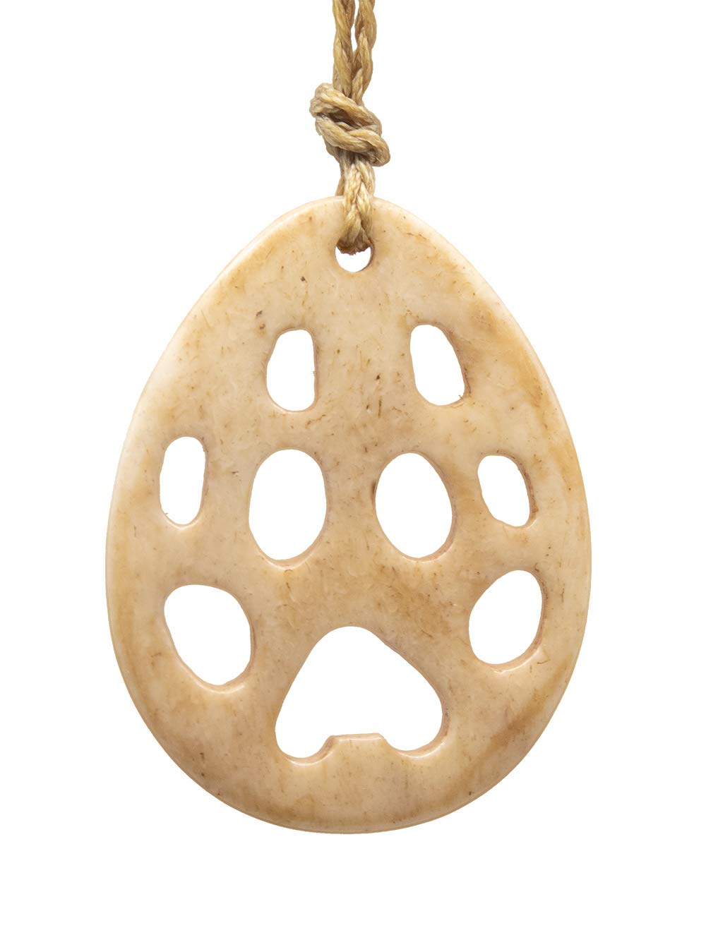 Hand Carved Aged Bone Wolf Paw Pendant Necklace - Unique Viking Jewelry for Men & Women - Perfect for Outdoor Adventures, Cosplay & Gift Giving