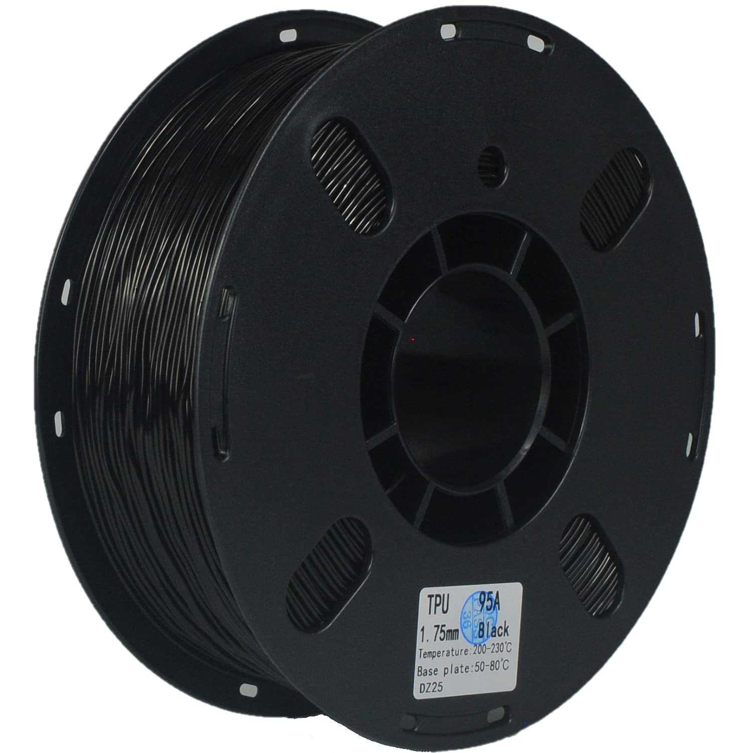 RANKI TPU Filament 1.75mm 95A Flexible 3D Printer Filament - High Precision +/-0.05mm, 1kg Spool (Black) - Perfect for Cosplay, Phone Cases & Flexible Prototypes
