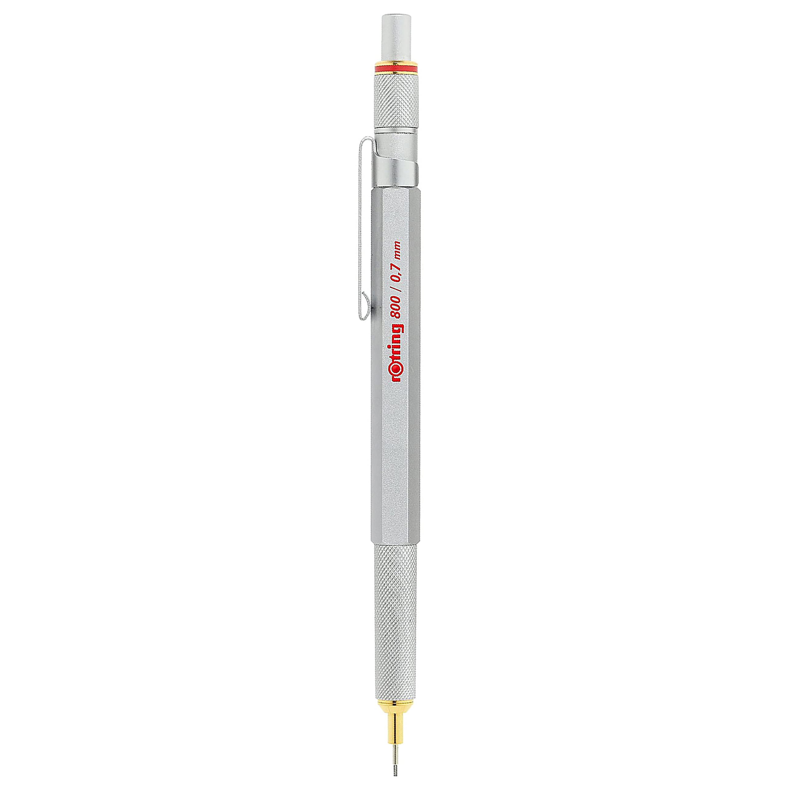 Rotring 800 Mechanical Pencil 0.7mm - Premium Silver Metal Barrel Drafting Pencil for Architects, Engineers & Artists | Perfect for Technical Drawing, Sketching & Writing