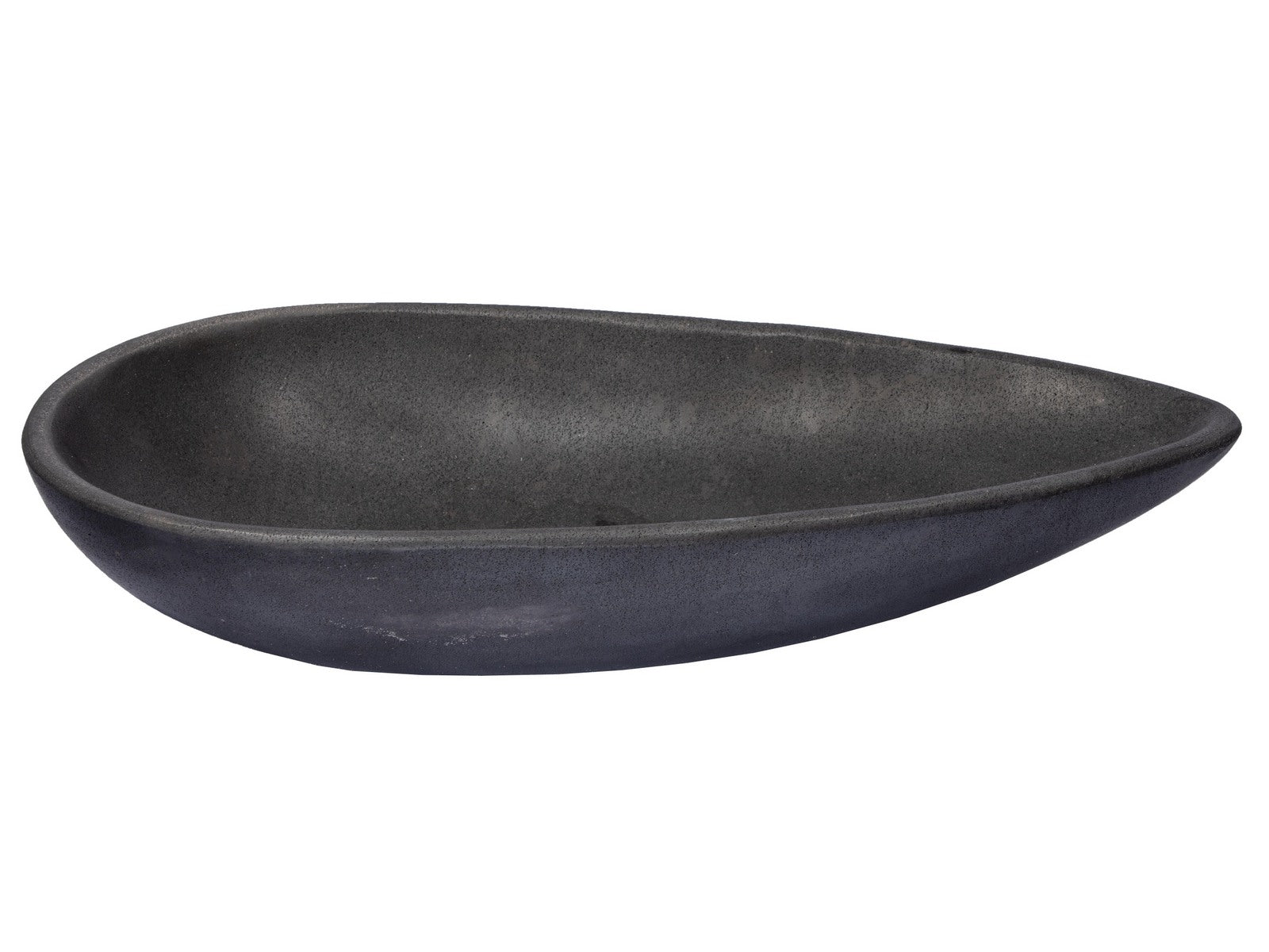 Black Lava Stone Pod-Shaped Vessel Sink - Modern Bathroom Vanity Basin for Contemporary Home Decor | Perfect for Powder Rooms, Master Baths & Spa Retreats