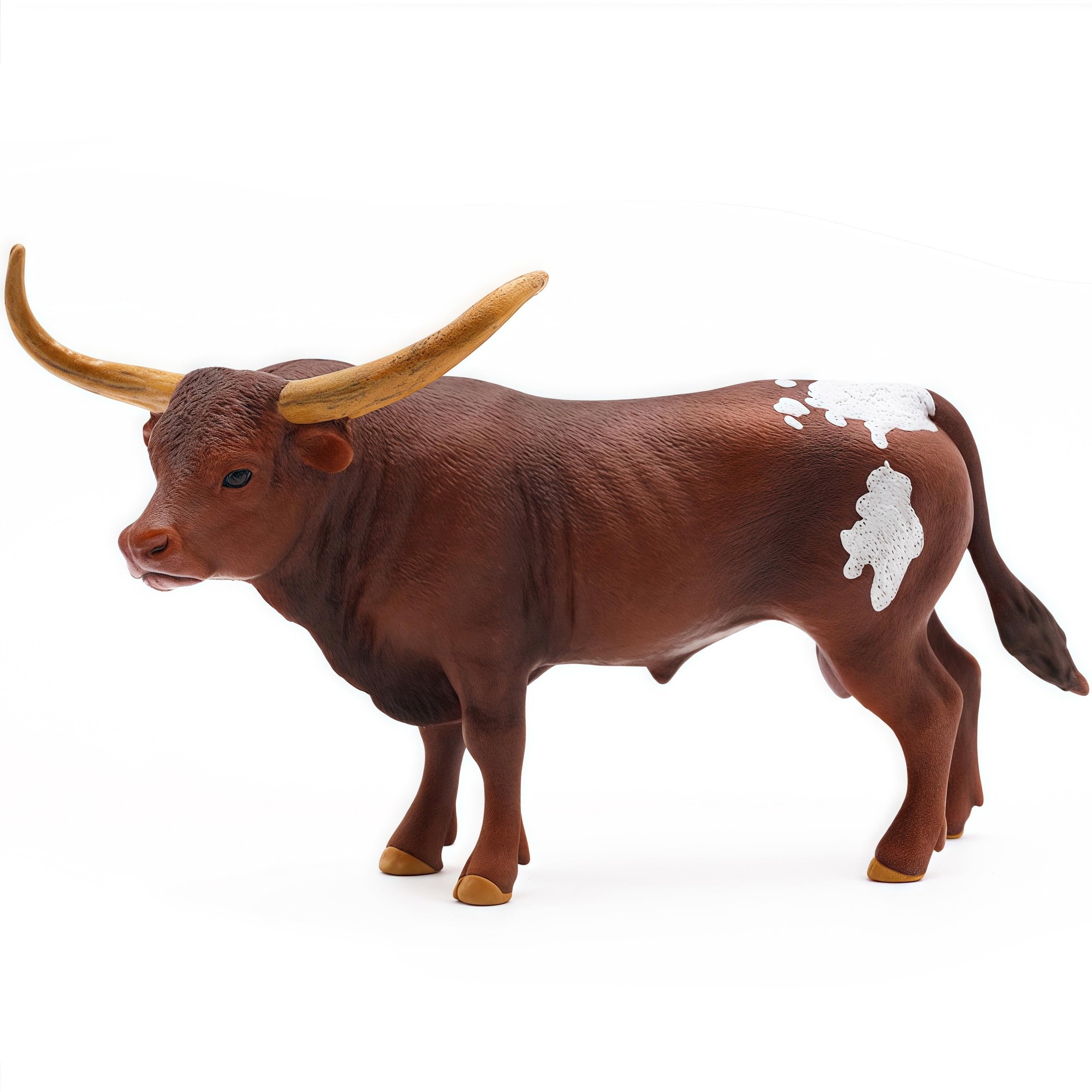Gemini & Genius Realistic Farm Animal Toys - 6 Inch Hand-Painted Longhorn Cow Action Figure, Durable Farm Toys for Kids, Perfect Gift for Boys & Girls | Great for Playtime, Educational Learning & Farm-Themed Collections