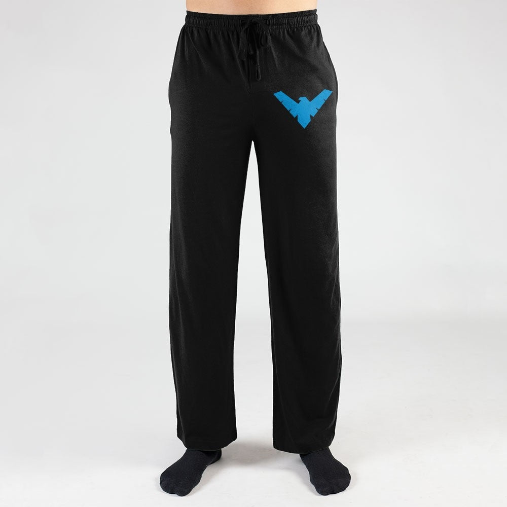 Batman Nightwing Logo DC Comics Pajama Sleep Pants for Men - Superhero Lounge Pants for Sleepwear & Cosplay