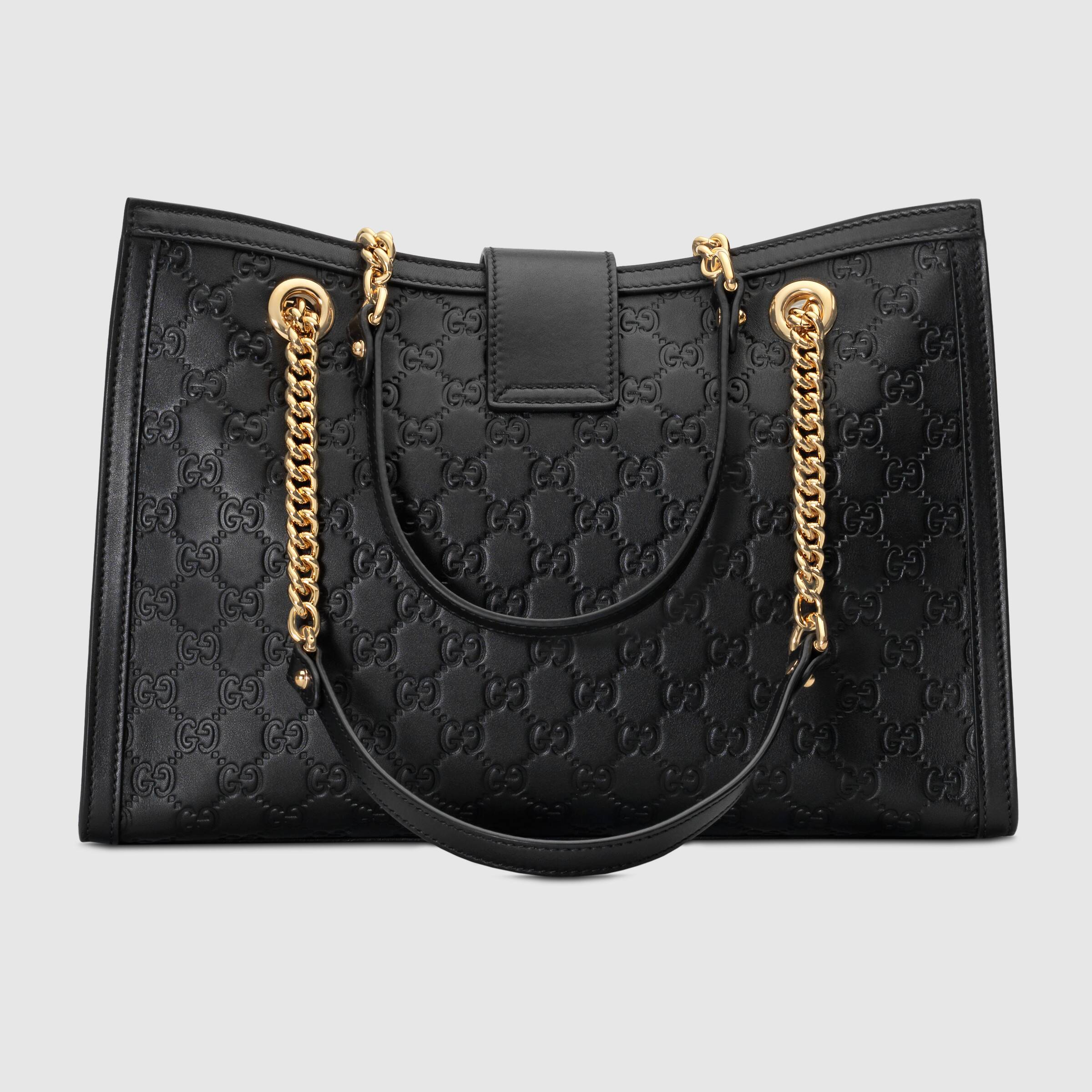 Gucci Padlock Signature Medium Soft Leather Shoulder Bag for Women - Black Luxury Handbag for Work, Travel & Everyday Use