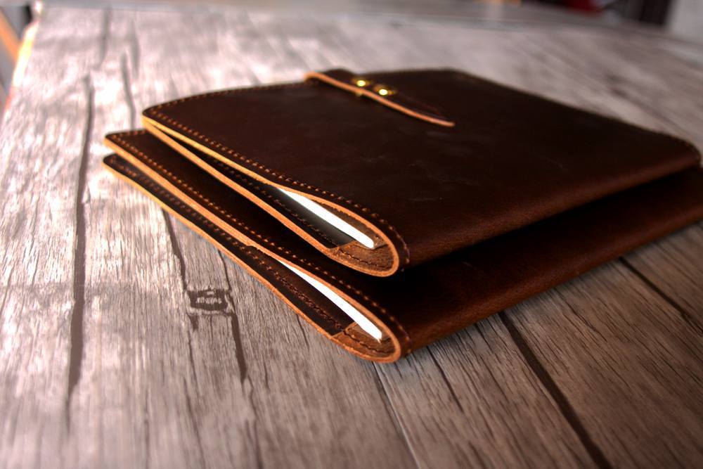 Rustic Dark Brown Leather A5 Notebook Cover - Refillable Journal Cover for Writing, Travel & Business - Handmade Leather Diary Holder for Men & Women