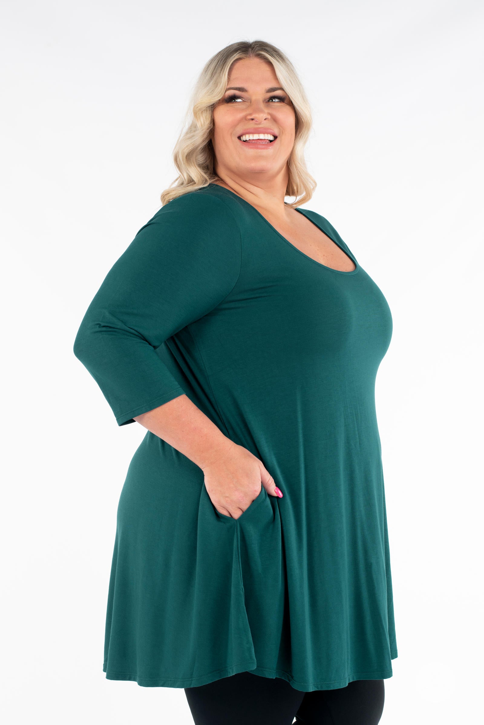 Classic 3/4 Sleeve T-Shirt for Women - Soft Cotton Casual Top for Everyday Wear, Workouts & Layering