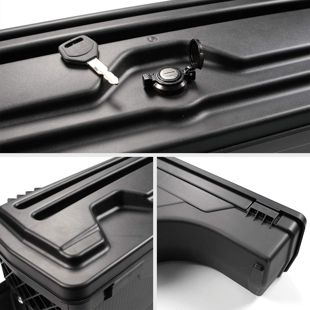 Lockable ABS Truck Bed Tool Box for 2007-2018 Chevy Silverado & GMC Sierra 1500/2500/3500 HD - Left Wheel Well Storage Case (Driver Side) | Secure Gear Organization for Work & Outdoor Adventures