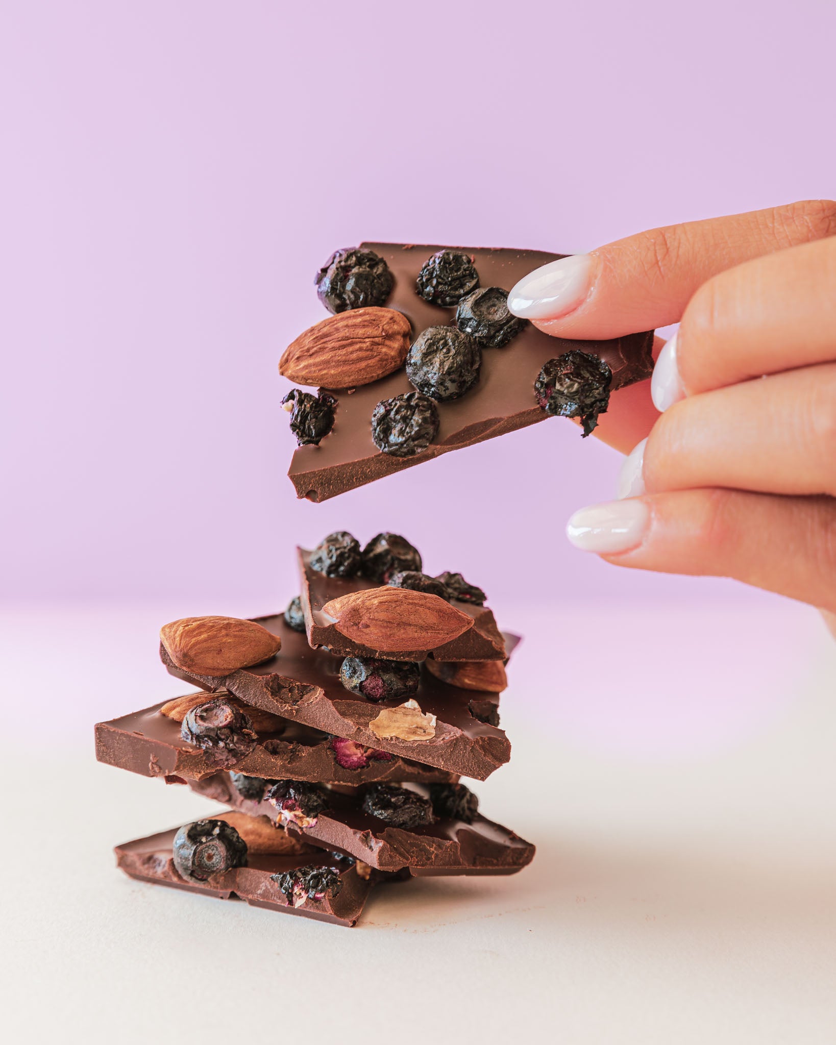 Organic Vegan Blueberry Almond Dark Chocolate Bar - Gluten-Free, Dairy-Free, Non-GMO - Perfect for Healthy Snacking, Gifts & Desserts