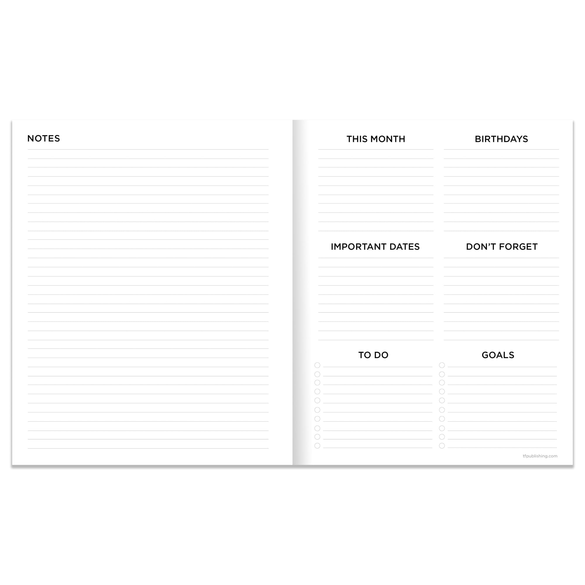 TF Publishing July 2025 - June 2026 Academic Planner | Medium Monthly Planner with 2-Page Spreads & Planning Prompts | 6.5
