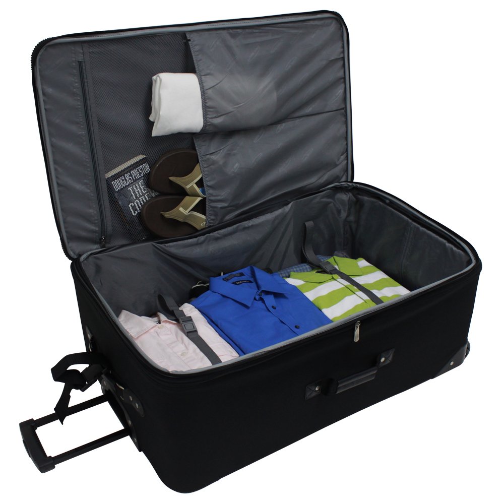 Travel Select Amsterdam Expandable Rolling Upright Luggage Set - 4-Piece Navy Blue Suitcase for International Travel & Business Trips | Durable Spinner Wheels & TSA Lock