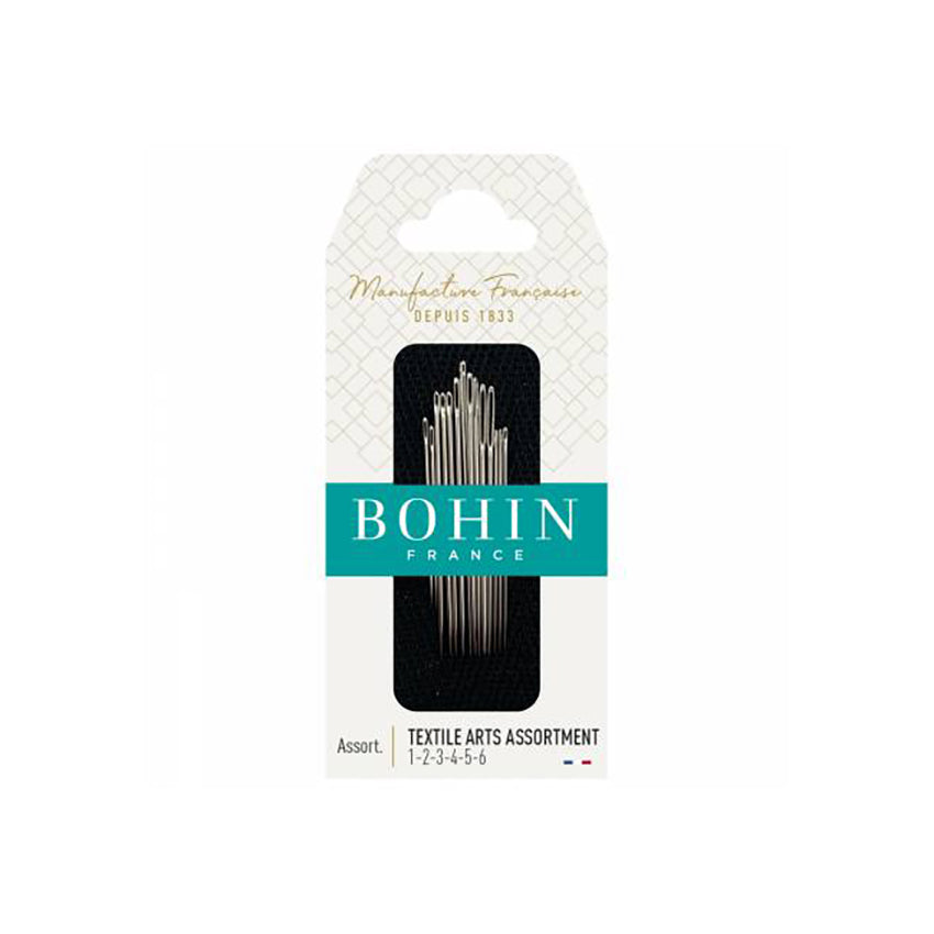 Bohin Premium Hand Sewing Needles Assorted Pack - Sharp Stainless Steel Needles for Quilting, Embroidery & Fabric Crafts